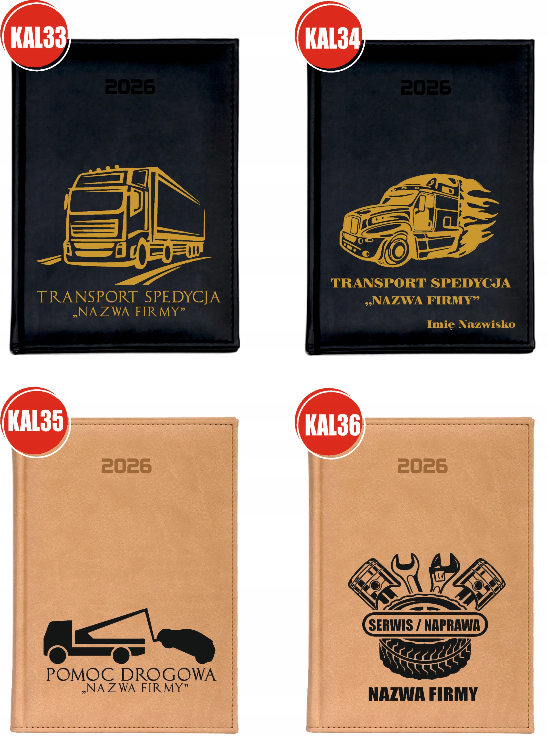 KALENDARZ A5 2026 DZIENNY terminarz z nadrukiem FIRMOWY SERWIS NAPRAWA