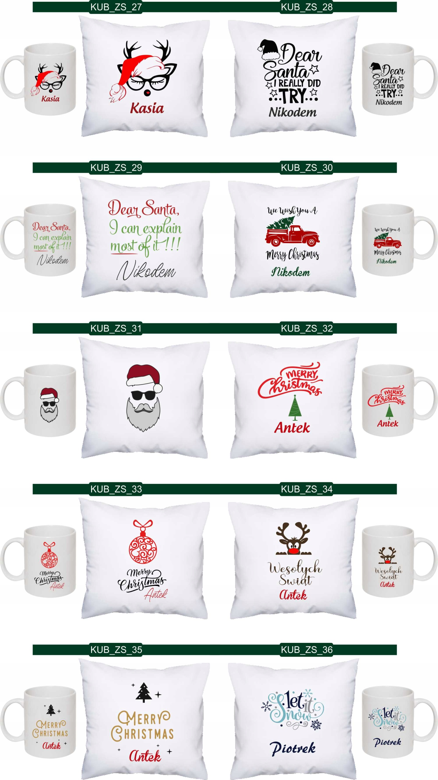 PODUSZKA+KUBEK zestaw prezent Święta Mikołajki