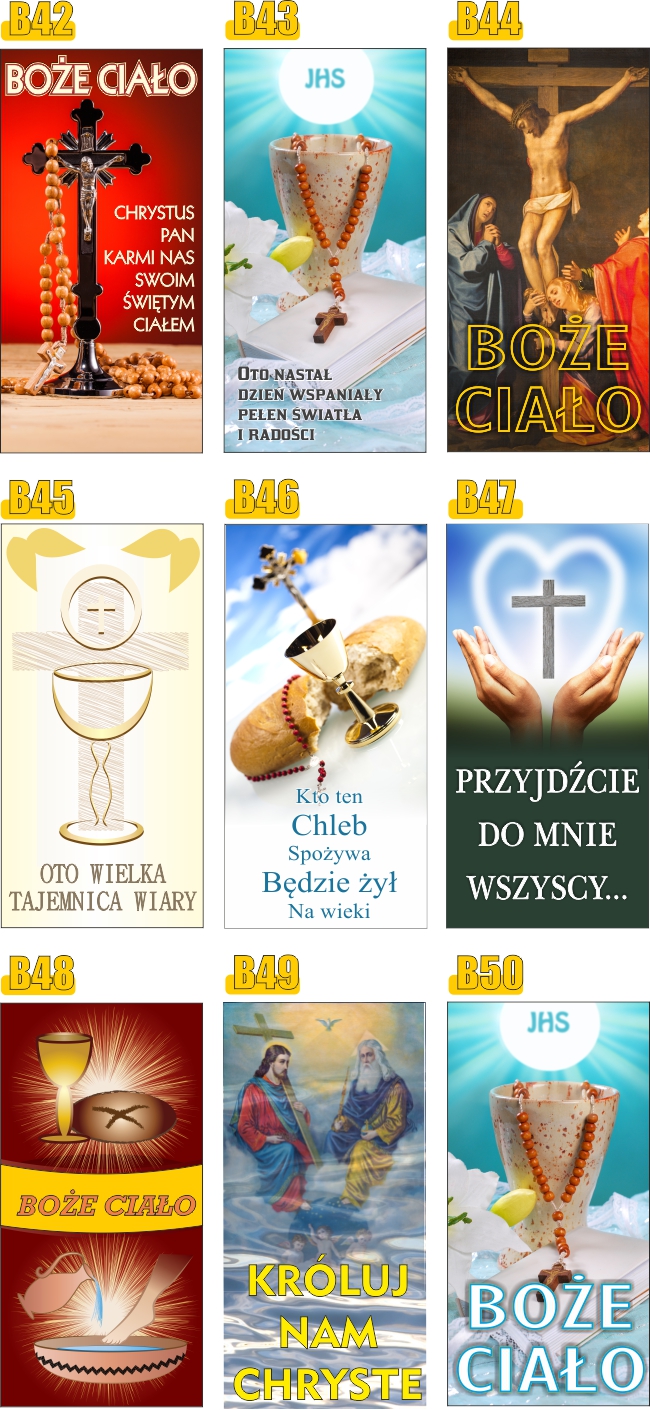 BANER NA BOŻE CIAŁO dekoracja OŁTARZA gotowy 2x1m