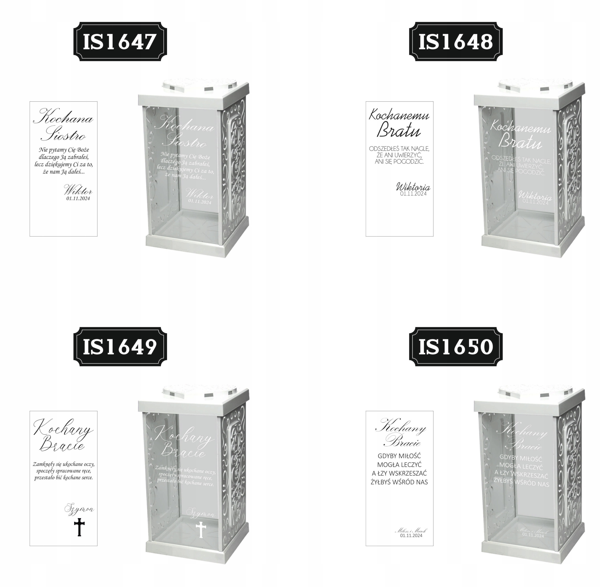 biały ZNICZ GRAWER KAPLICZKA personalizowany twój napis dedykacja DLA MAMY