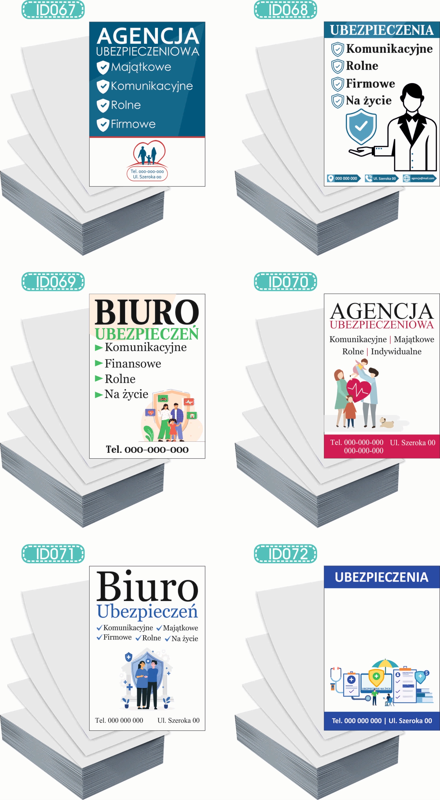 Ulotki A4 reklamowe firmowe 100szt projekt w cenie AGENCJA UBEZPIECZENIOWA