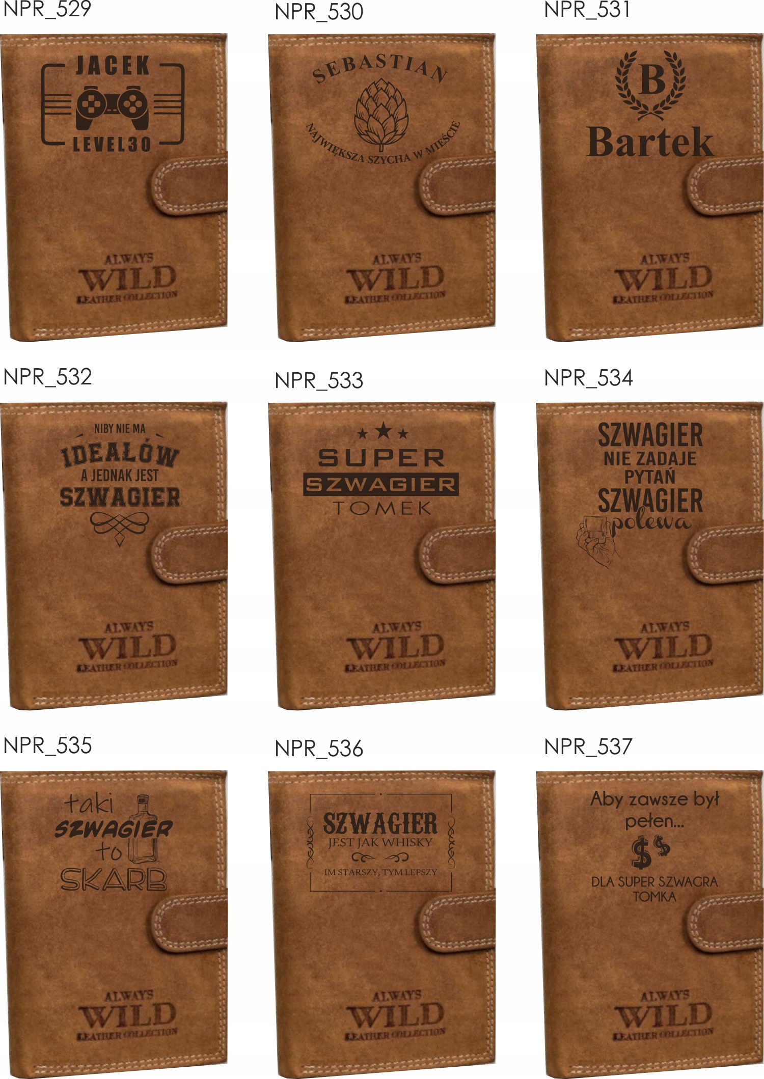 Portfel grawerowany SKÓRZANY podziękowanie prezent