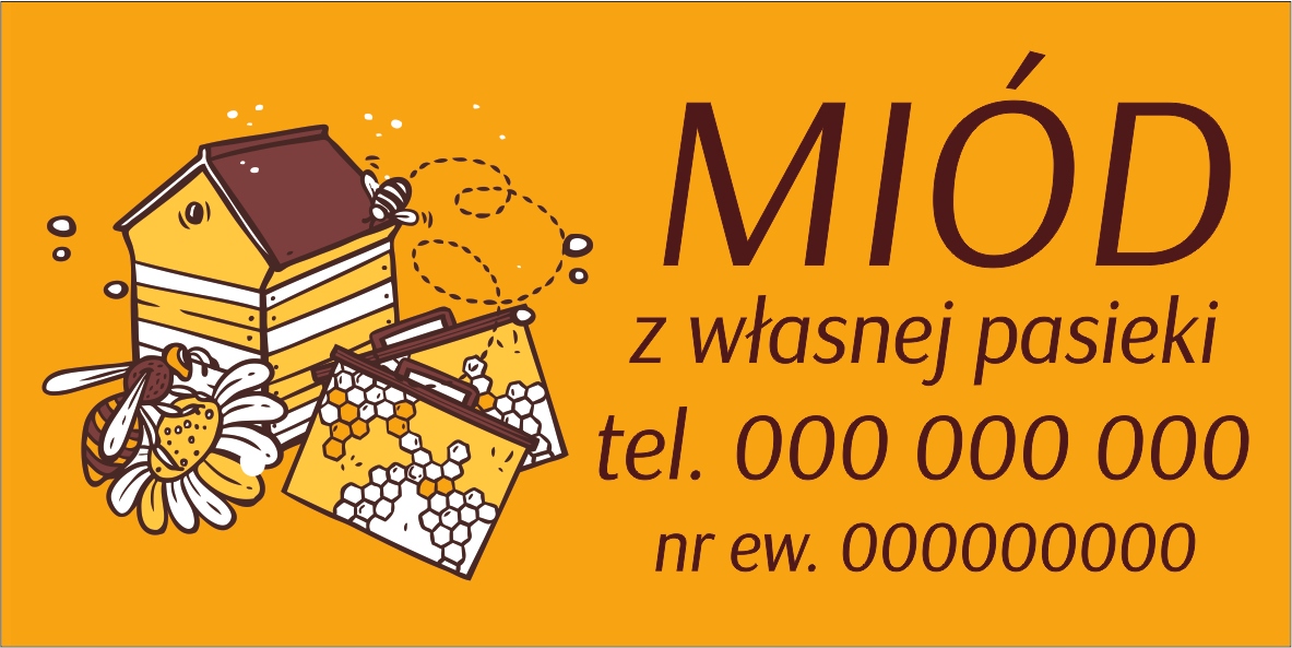 BANER REKLAMOWY OCZKOWANY 200x100 cm RÓŻNE WZORY SPRZEDAŻ MIODU