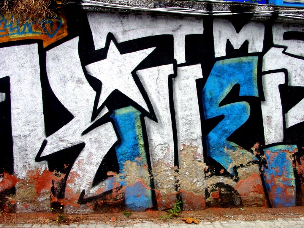 FOTOTAPETA SPRAY GRAFFITI MUR NAPIS BIEL 395x280