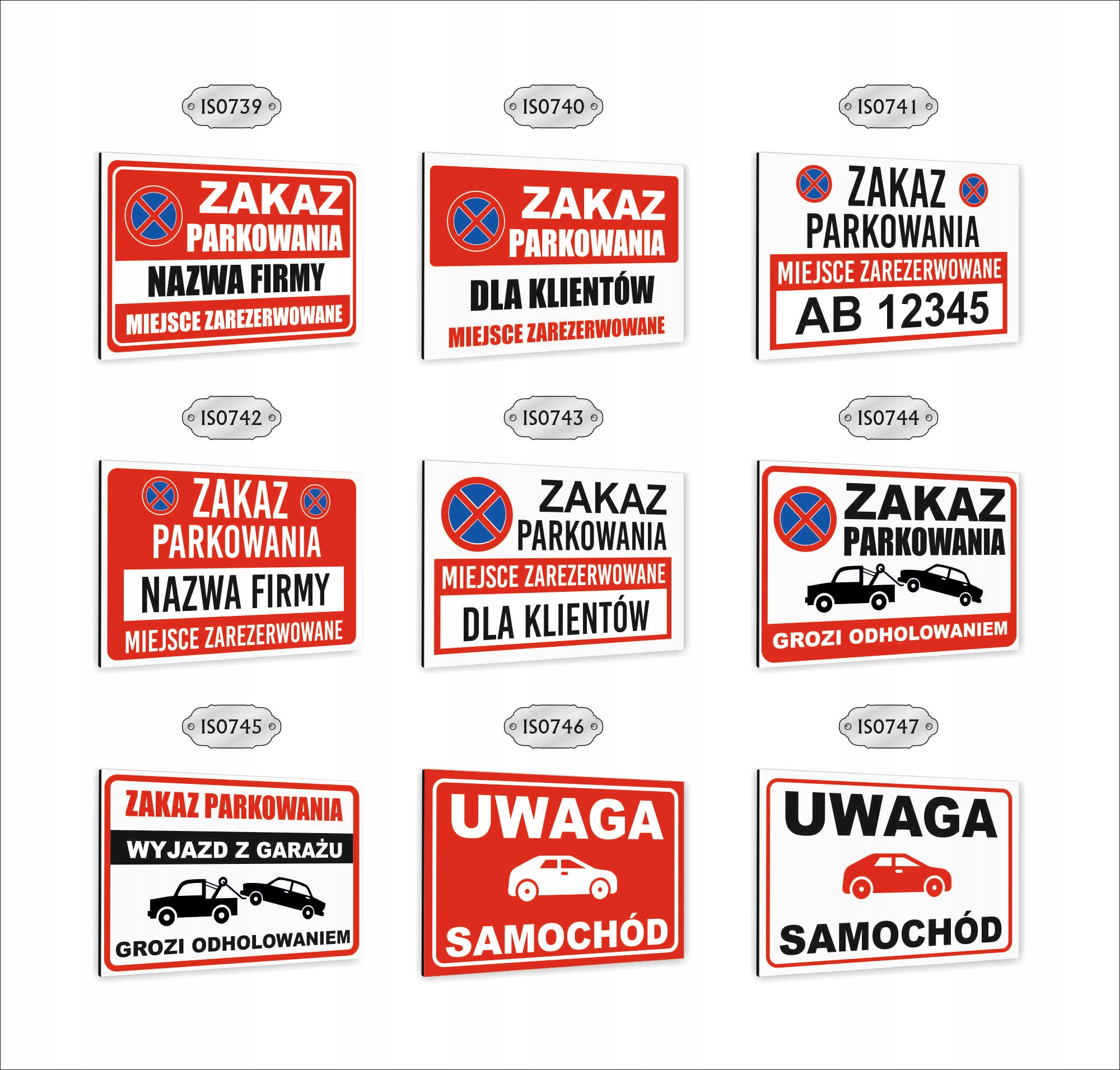 tablica Tabliczka znak informacyjny dibond 40x30 ZAKAZ PARKOWANIA nadruk UV