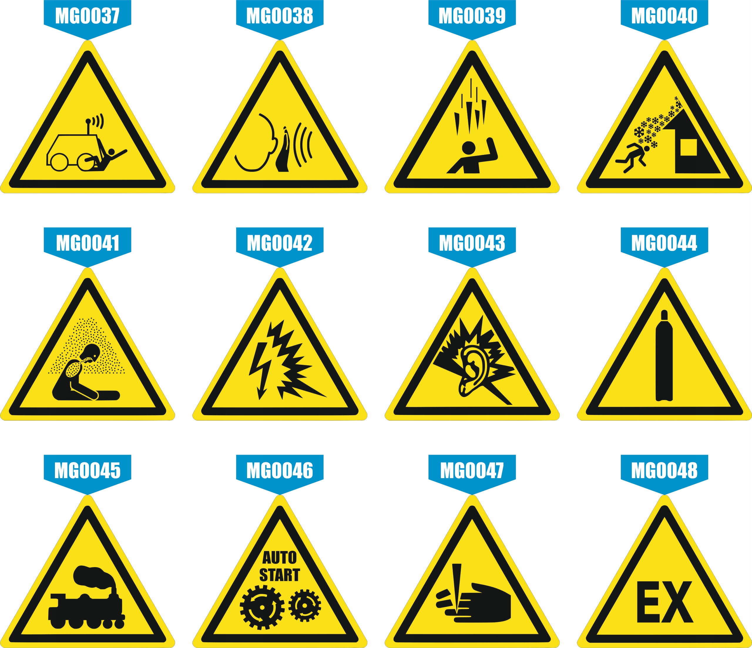 Znak Ostrzeżenie przed wiszącymi przedmiotami grawerowana 10x10 duży wybór