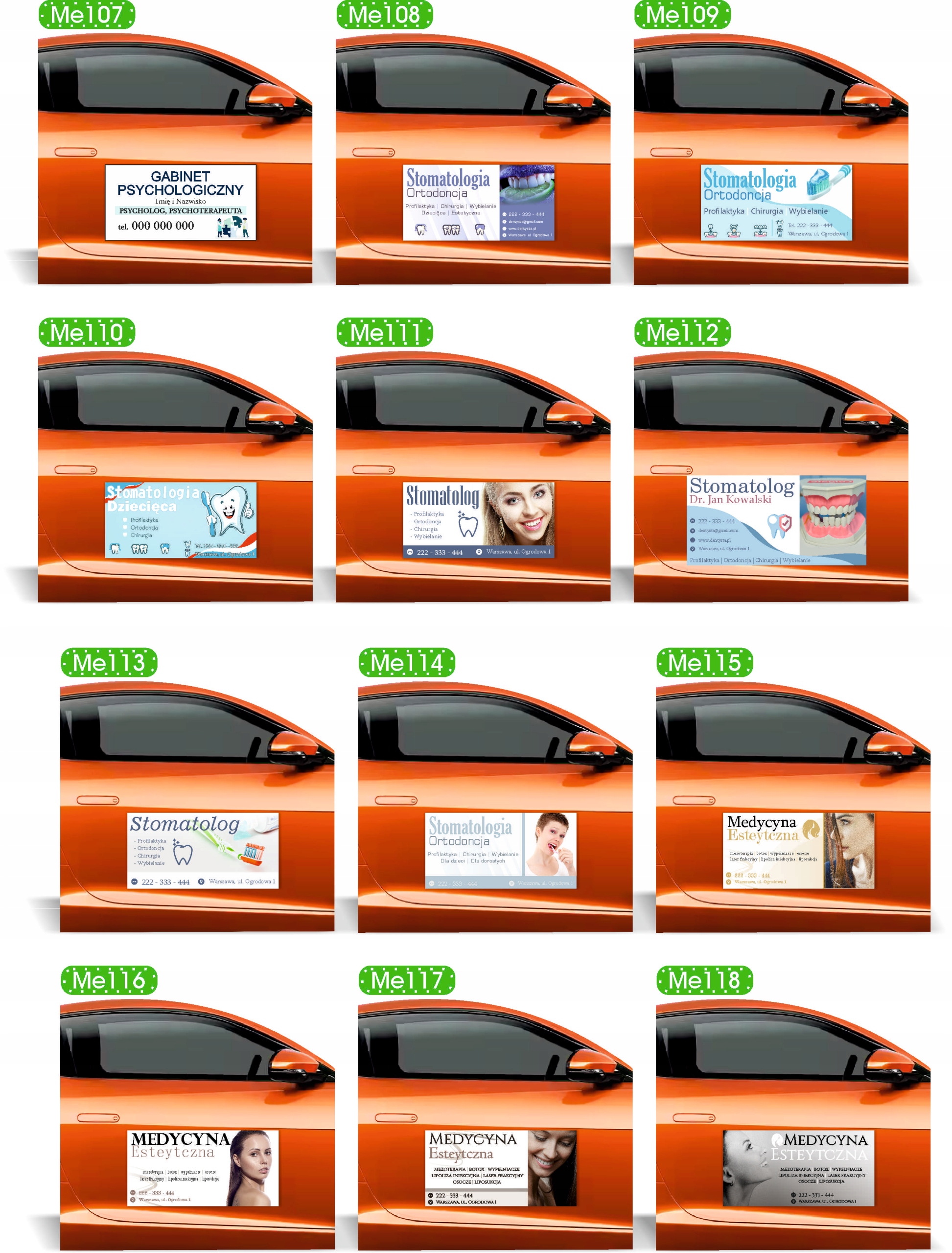 Magnes na samochód reklama magnetyczna 60x30 LODY AMERYKAŃSKIE