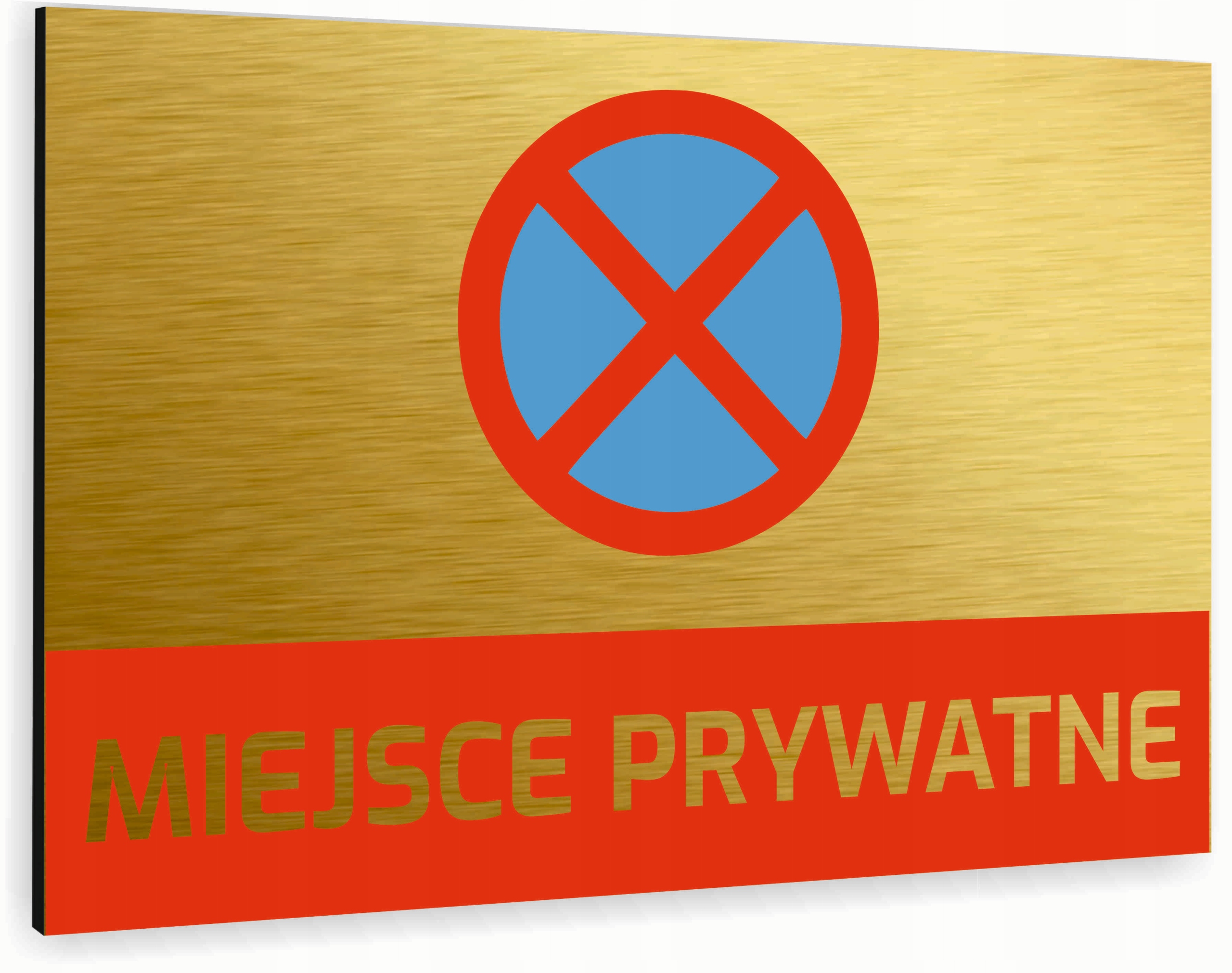 Tabliczka znak informacyjny 20x15 Złota MIEJSCE PRYWATNE Nierdzewna