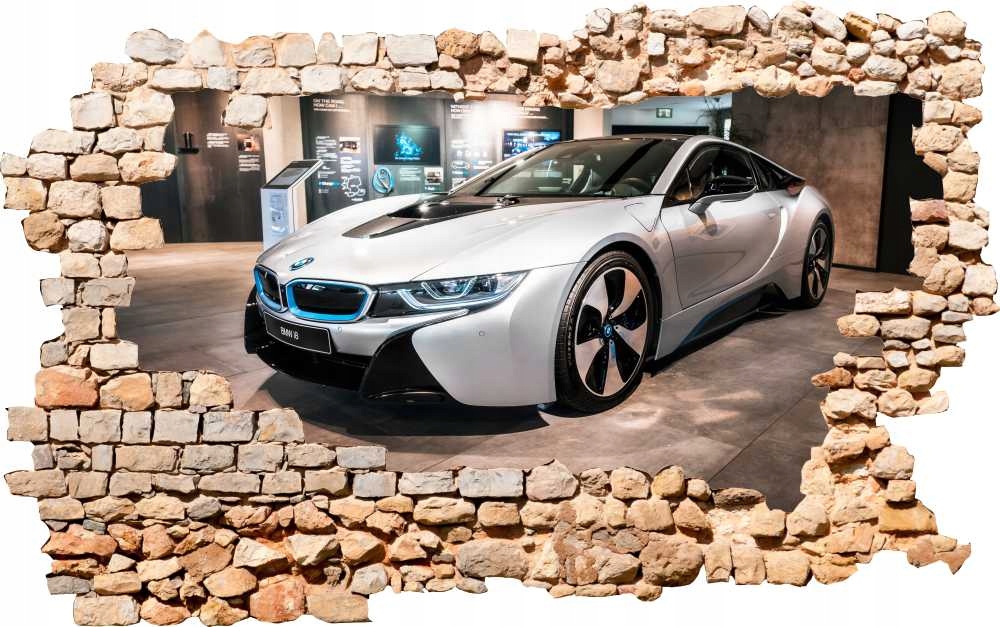 Naklejka ścienna Dziura na ścianę samochód BMW