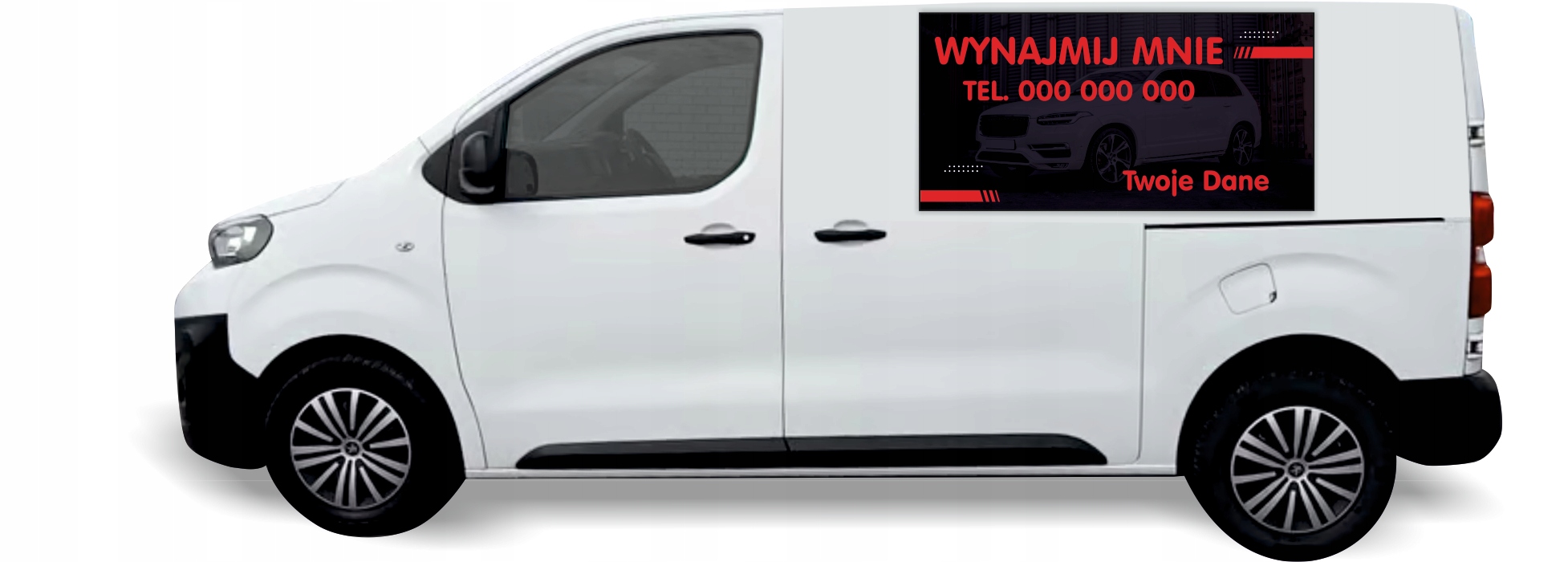Naklejka Folia na samochód auto reklamowa WYNAJEM AUT