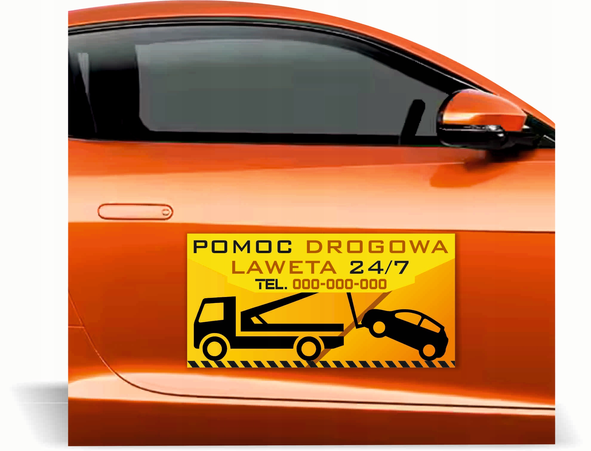 Magnes na samochód reklama magnetyczna 60x30 cm pomoc drogowa LAWETA