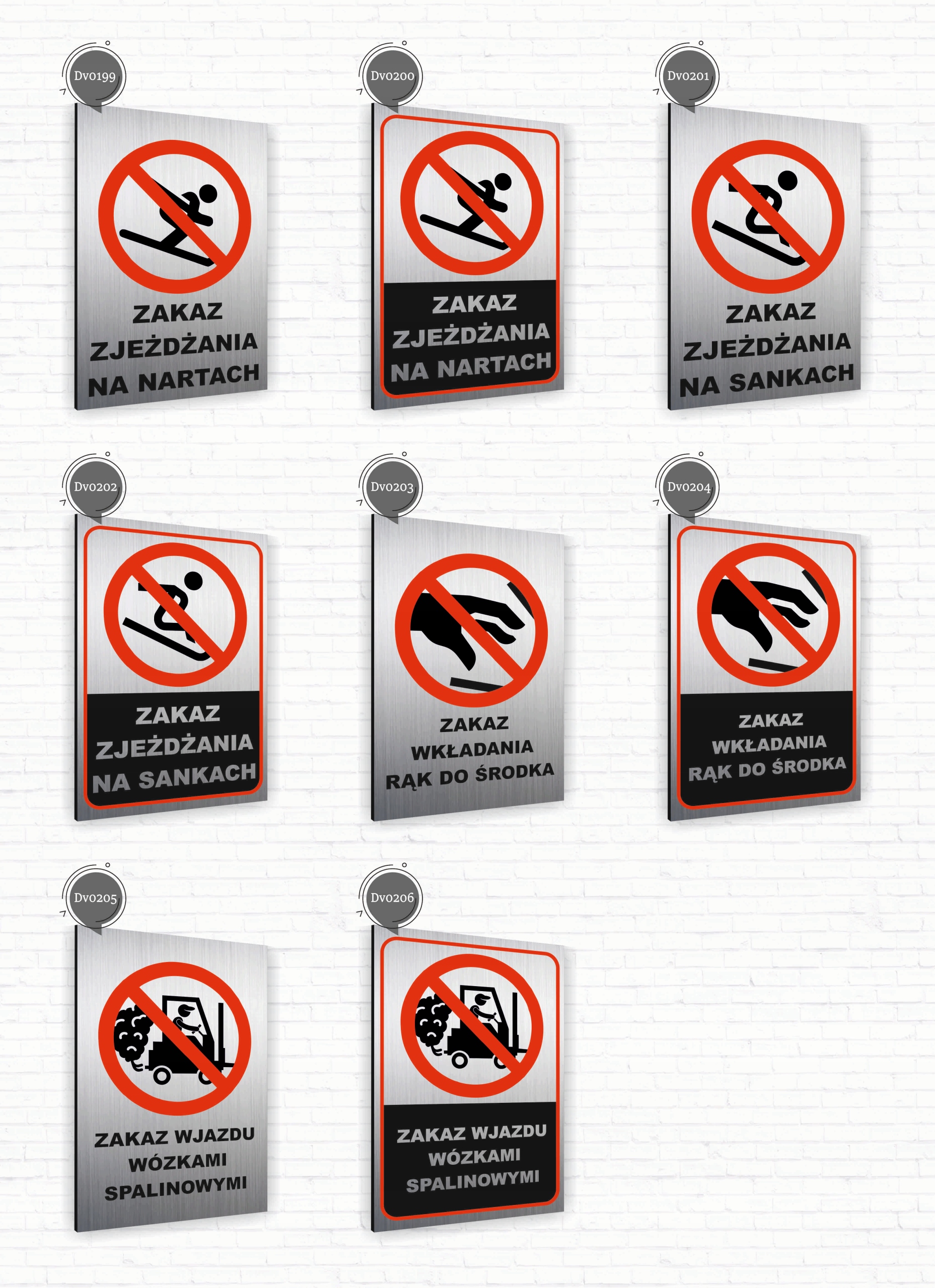 Tabliczka znak informacyjny 30x20 ZAKAZ UŻYWANIA SZLIFIERKI Dibond SREBRNA