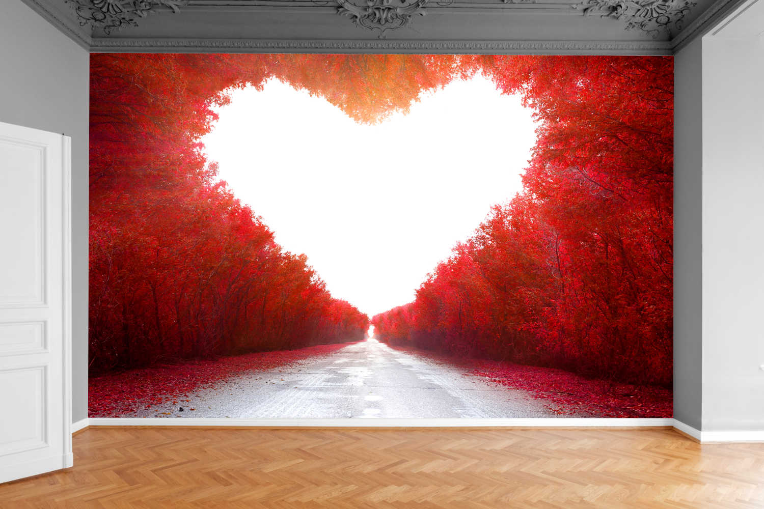 Fototapeta SERCE TUNEL Z DRZEW MIŁOŚCI 370x250