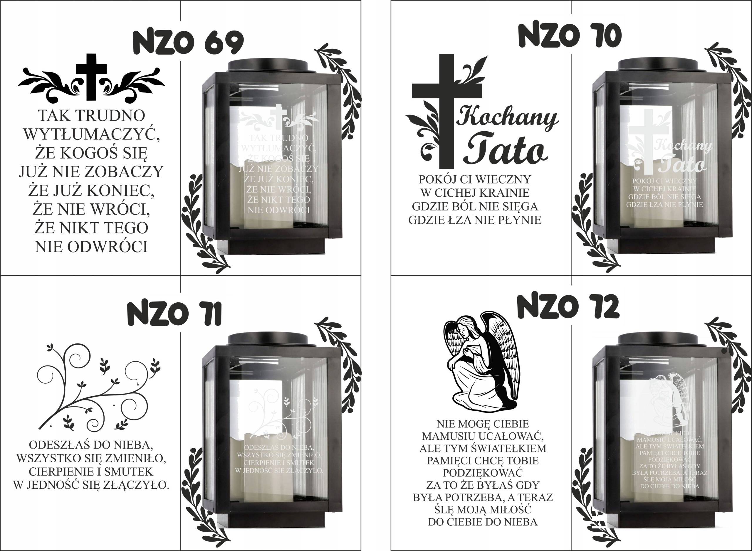 Znicz latarenka na grób z grawerem imię data dedykacja personalizowany wzór