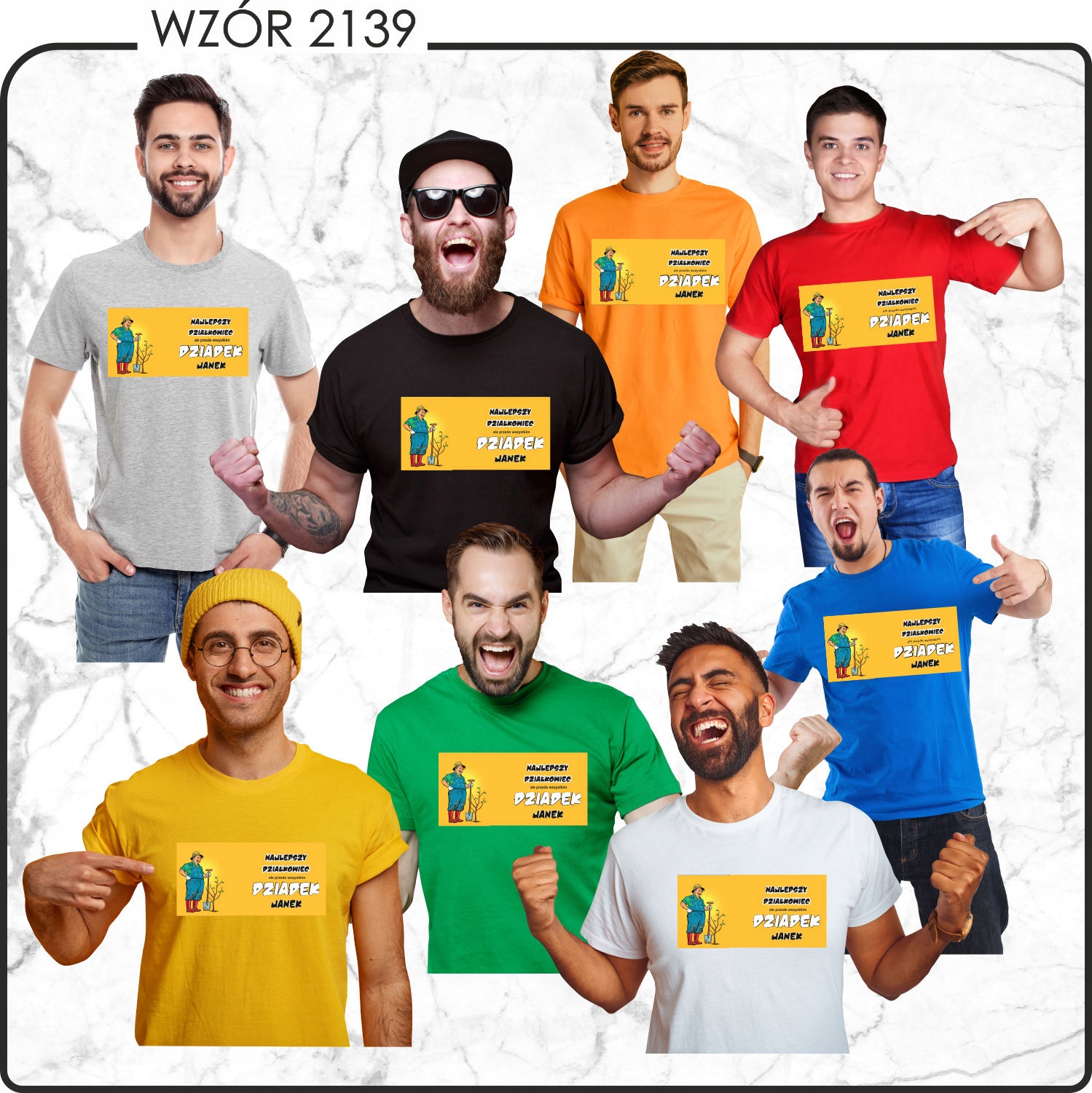 Koszulka z nadrukiem PREZENT DZIEŃ DZIADKA ROK