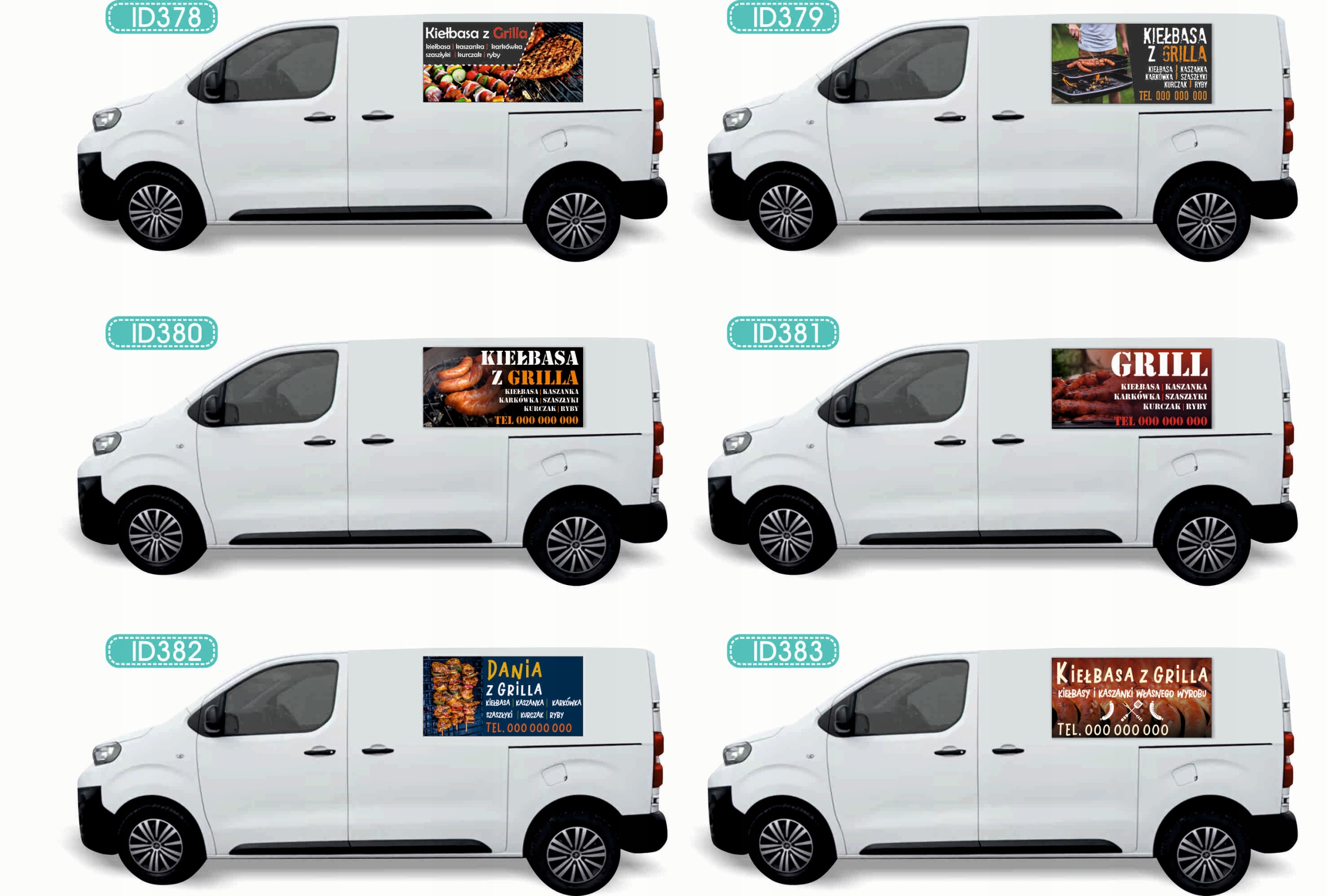 Reklama Naklejka na samochód wiele wzorów do wyboru KIEŁBASA Z GRILLA