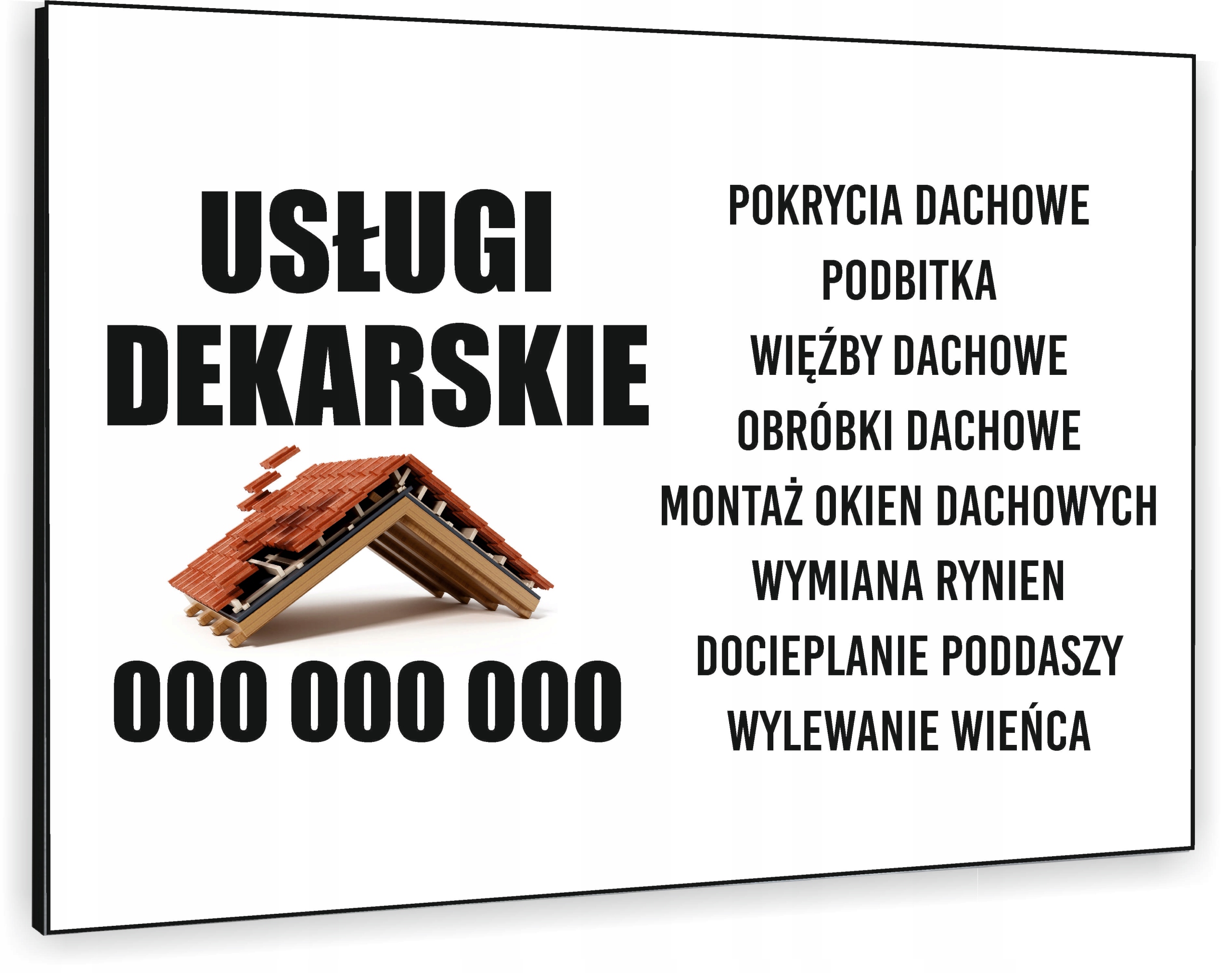 TABLICZKA REKLAMOWA szyld z nadrukiem 40x30 cm usługi dekarskie