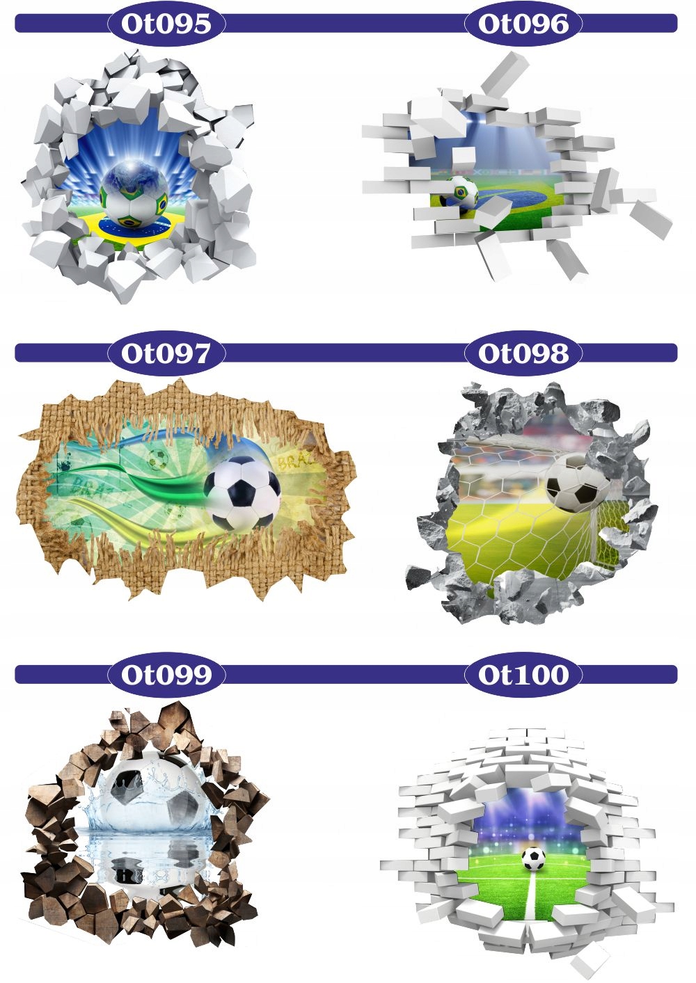 Naklejka samoprzylepna piłka nożna piłkarska 3D