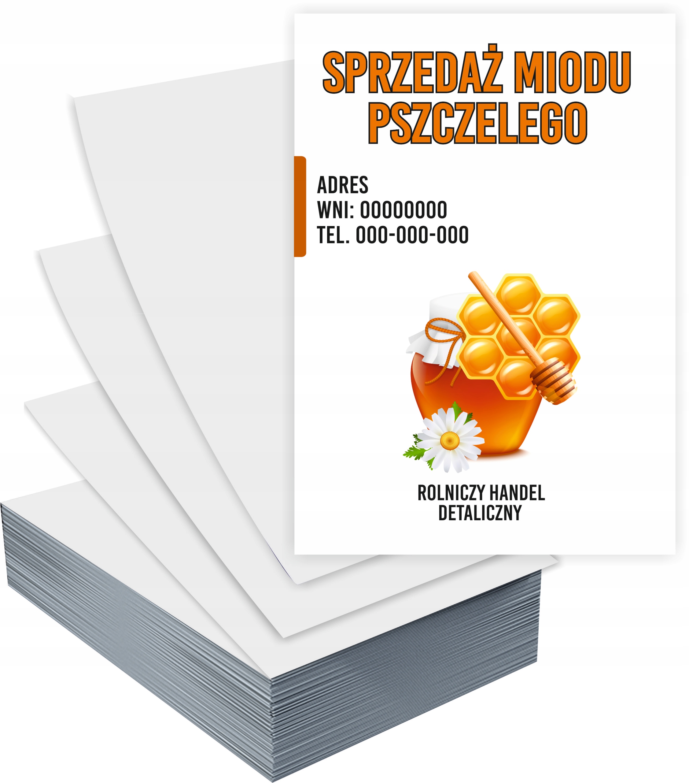 Ulotki A4 5000 sztuk firmowe reklamowe MIÓD PSZCZELI + PROJEKT GRATIS