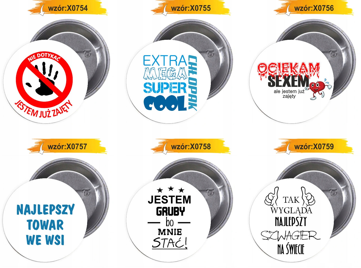 Przypinki buttony SUPER CHŁOPAK znaczki z grafiką