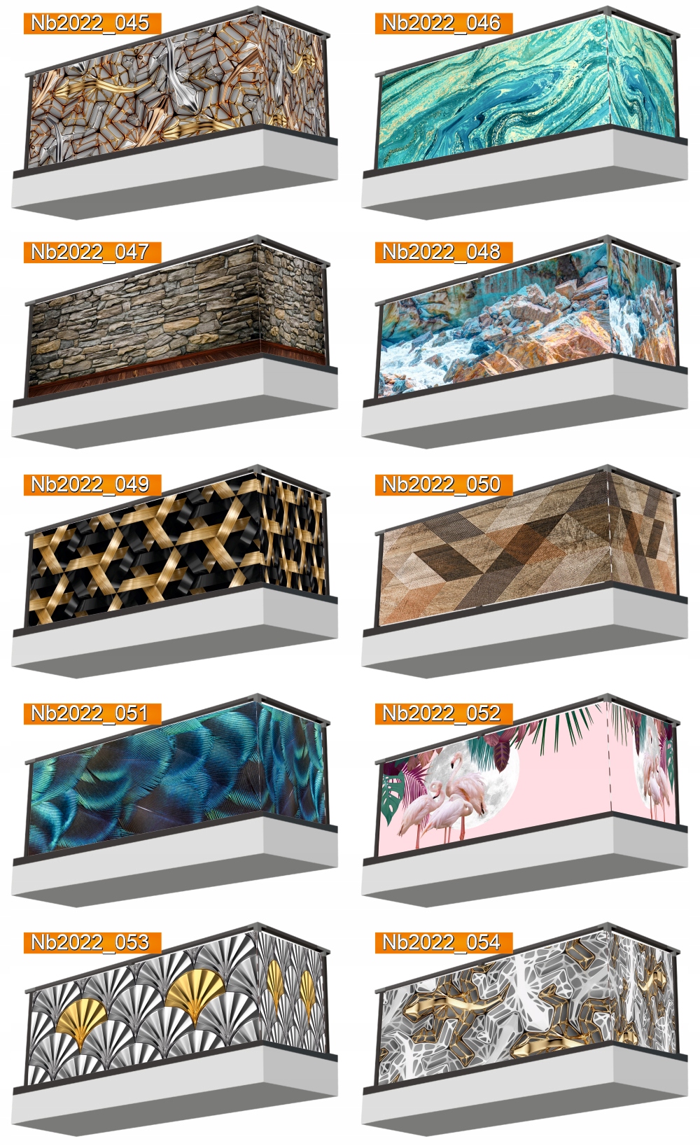 Osłona balkonowa zieleń motywy roślinne liście MATA BALKONOWA OZDOBA BALKON