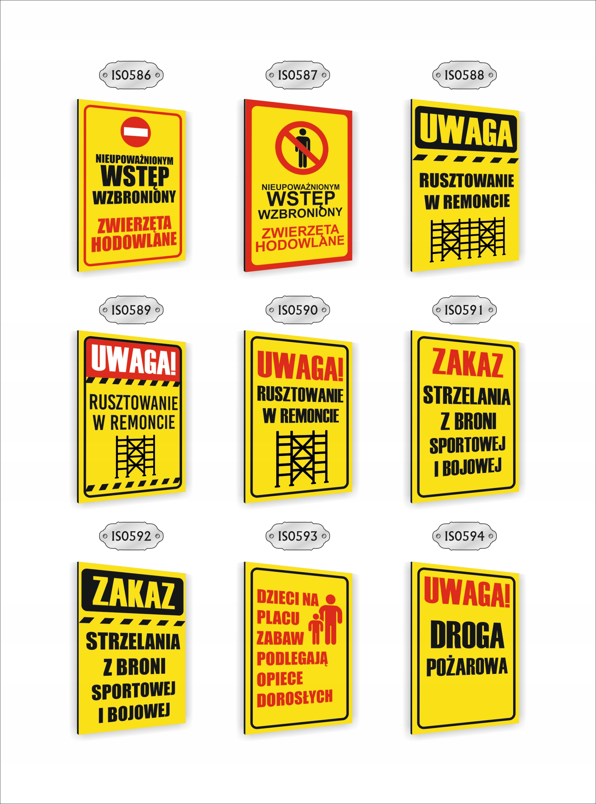 Tabliczka znak informacyjny dibond nadruk uv 40x30 UWAGA droga pożarowa