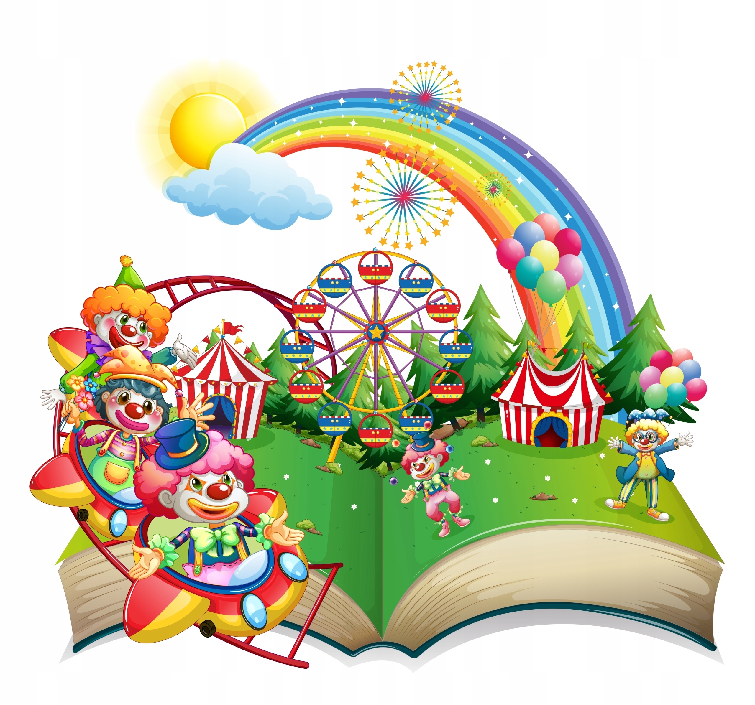 FOTOTAPETA dziecięca WESOŁE MIASTECZKO TĘCZA