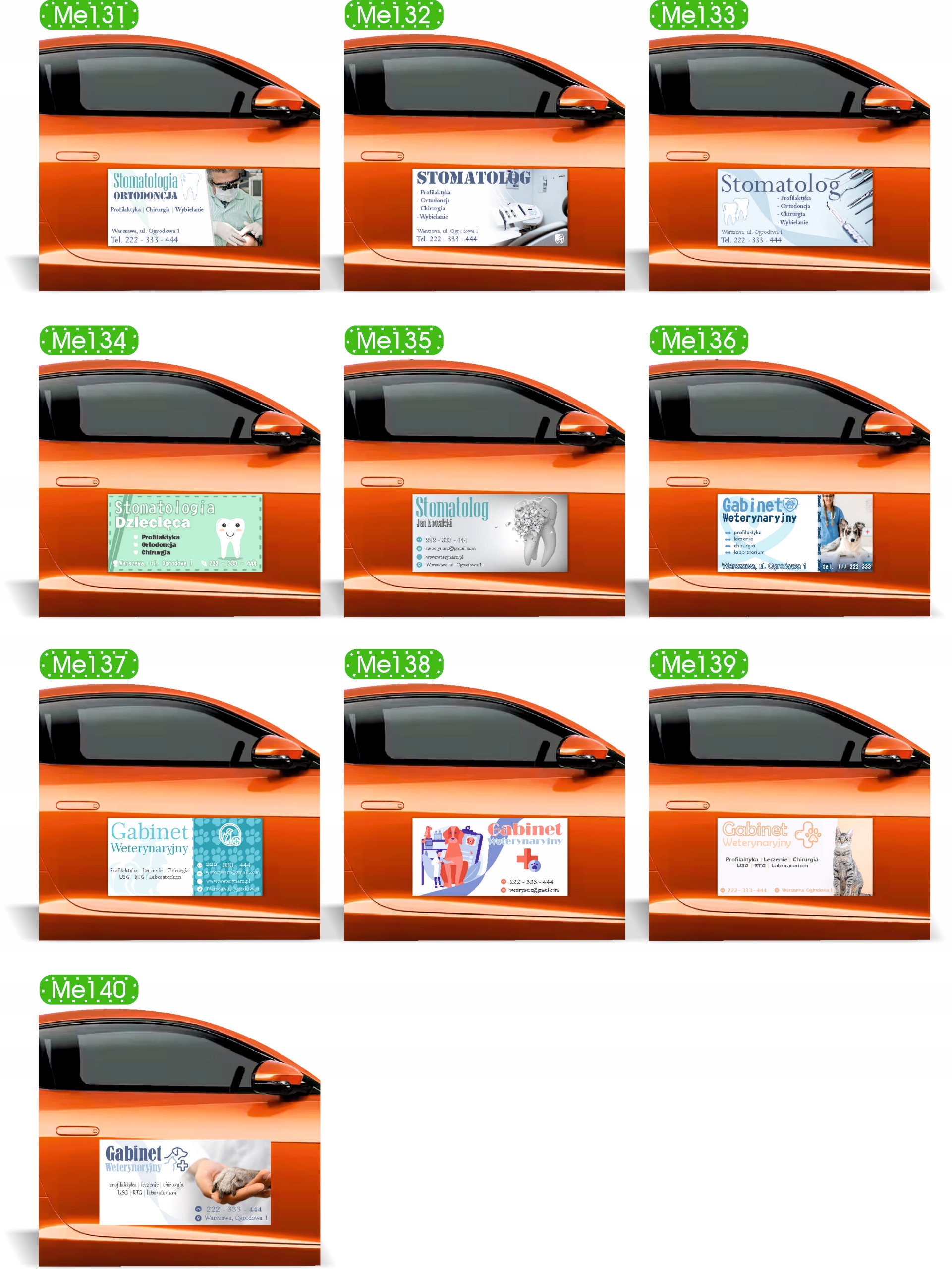 Magnes na samochód reklama magnetyczna 60x30 LODY AMERYKAŃSKIE