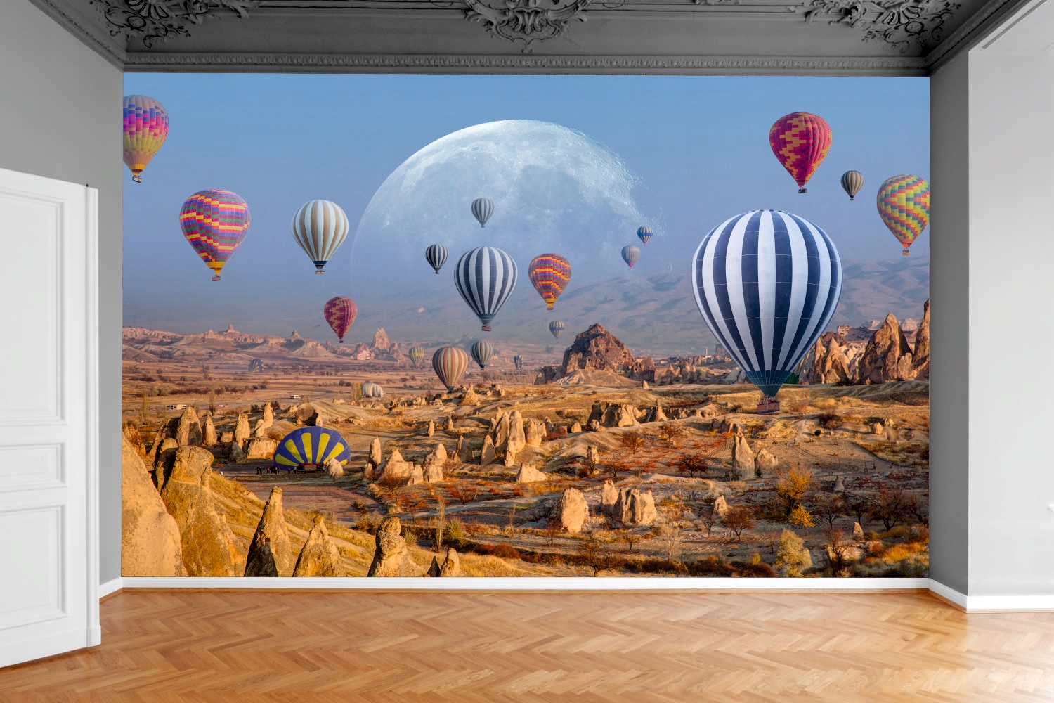 Fototapeta LATAJĄCE BALONY Z WIDOKIEM SKAŁ NIEBA