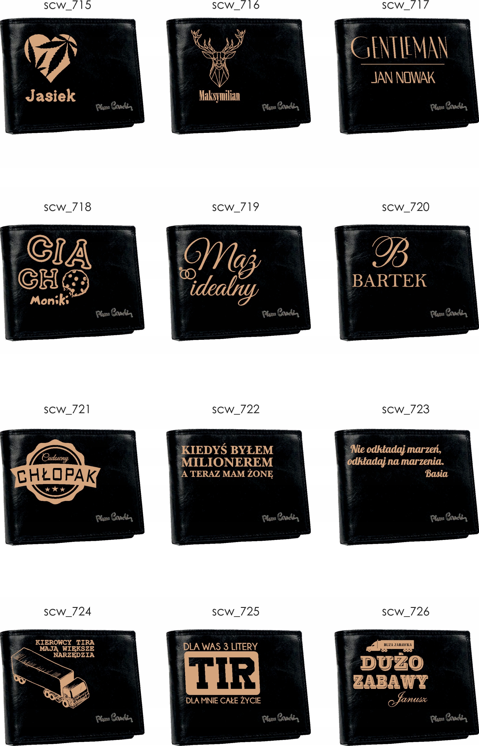 Portfel skórzany Pierre Cardin z własnym grawerem dla męża