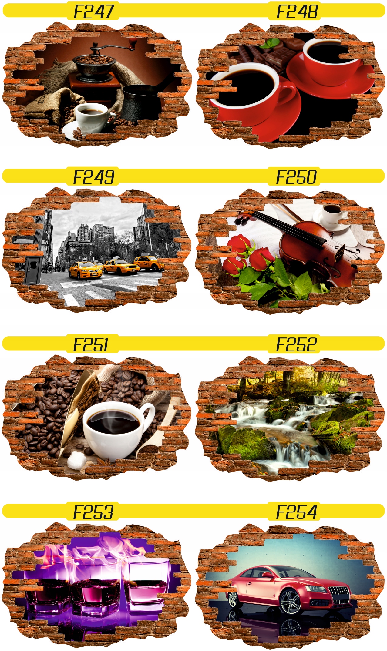 Naklejka efekt 3D czerwone maki duży wybór wzorów