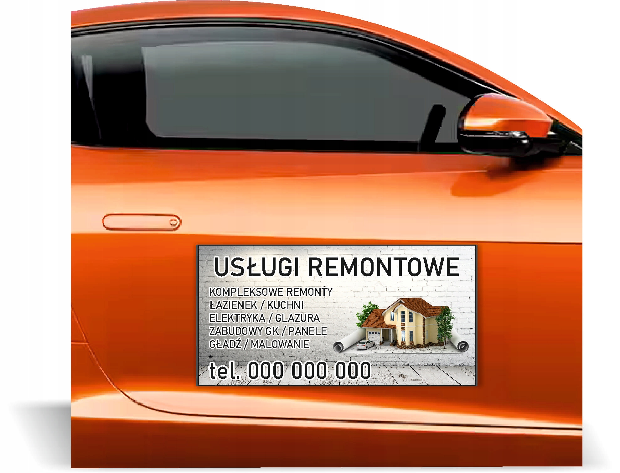 Magnes na samochód reklama magnetyczna 60x30 USŁUGI remontowe różne wzory