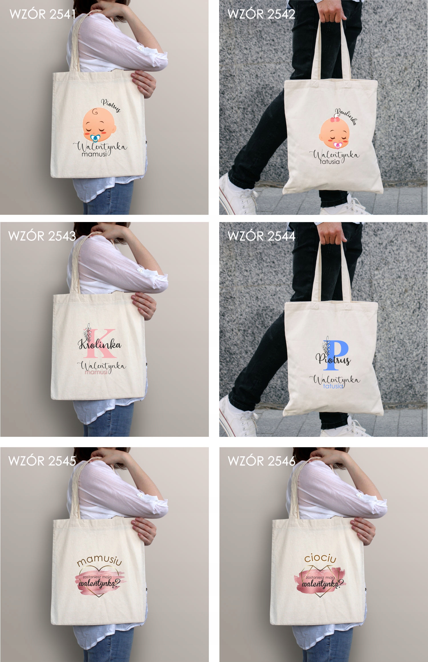 Eko Torba z imieniem zdjęciem NA WALENTYNKI