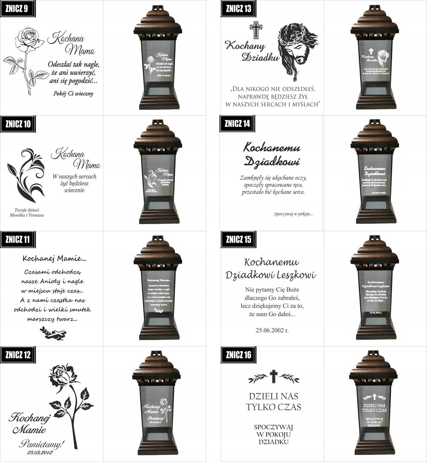 ZNICZ LAMPION dedykacja GRAWEREM rocznica śmierci