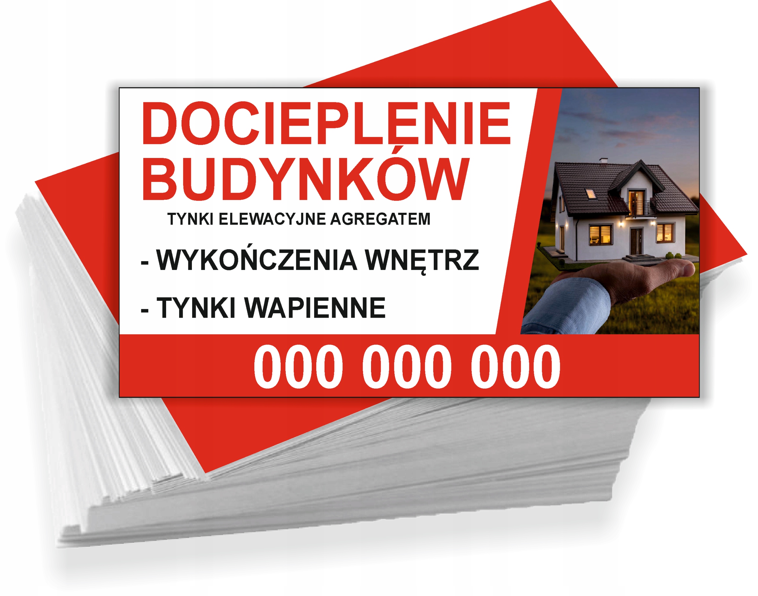 Wizytówki reklamowe 200 szt dużo wzorów DOCIEPLANIE BUDYNKÓW
