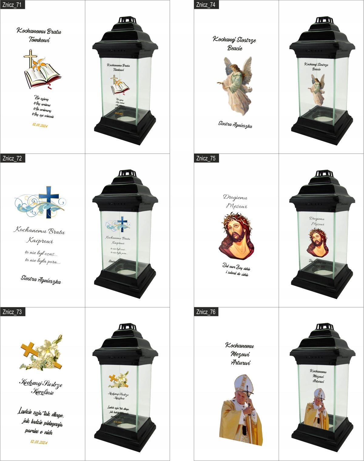 LAMPION ZNICZ KAPLICZKA z nadrukiem UV dla TATY