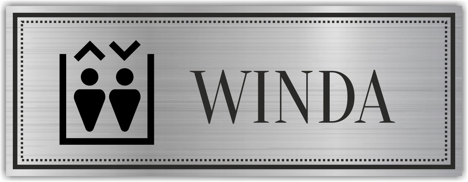 Tabliczka Grawerowana piktogram UWAGA WINDA
