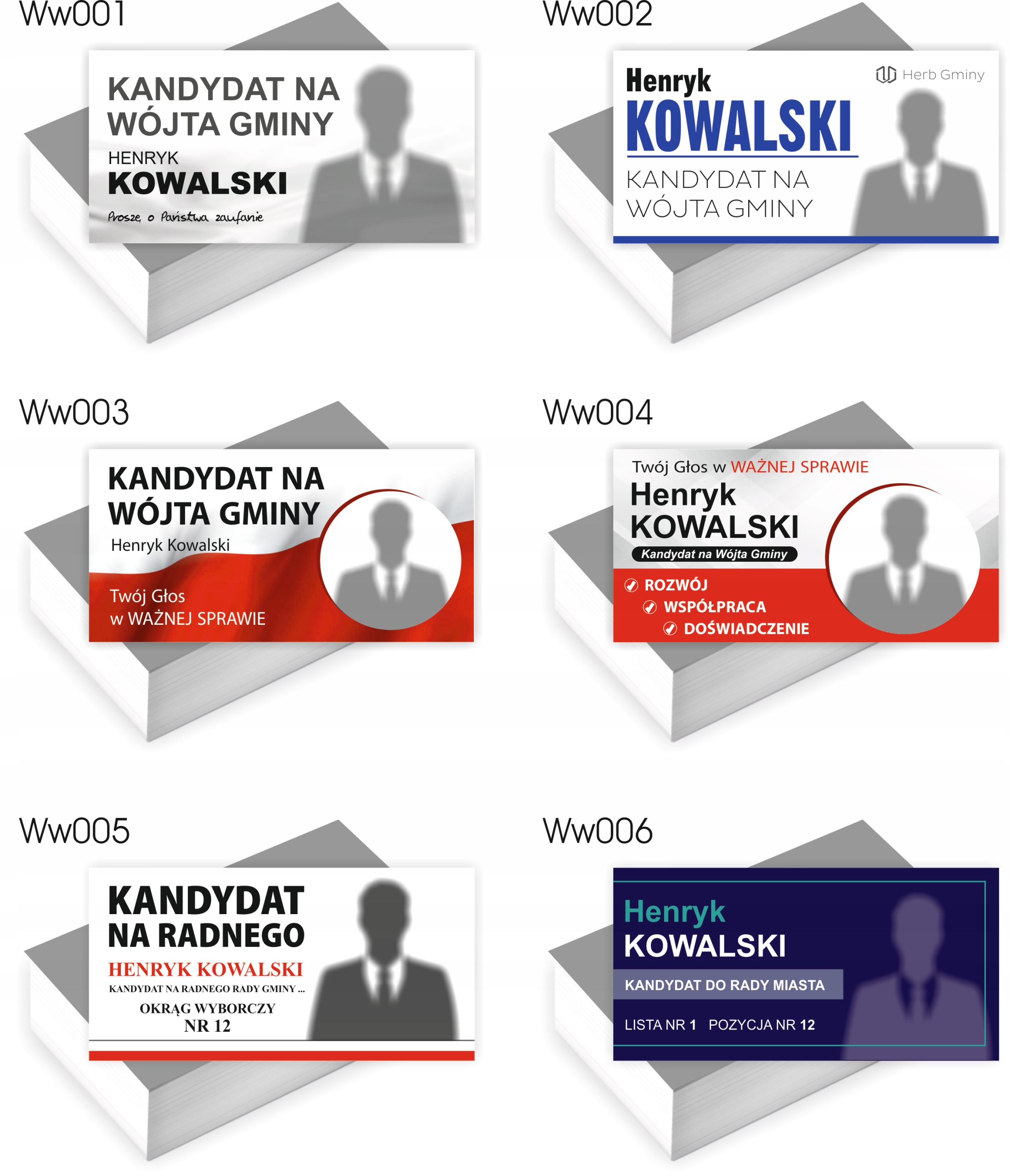 Wizytówki wyborcze 1000 sztuk WYBORY KANDYDAT NA BURMISTRZA GMINY + PROJEKT