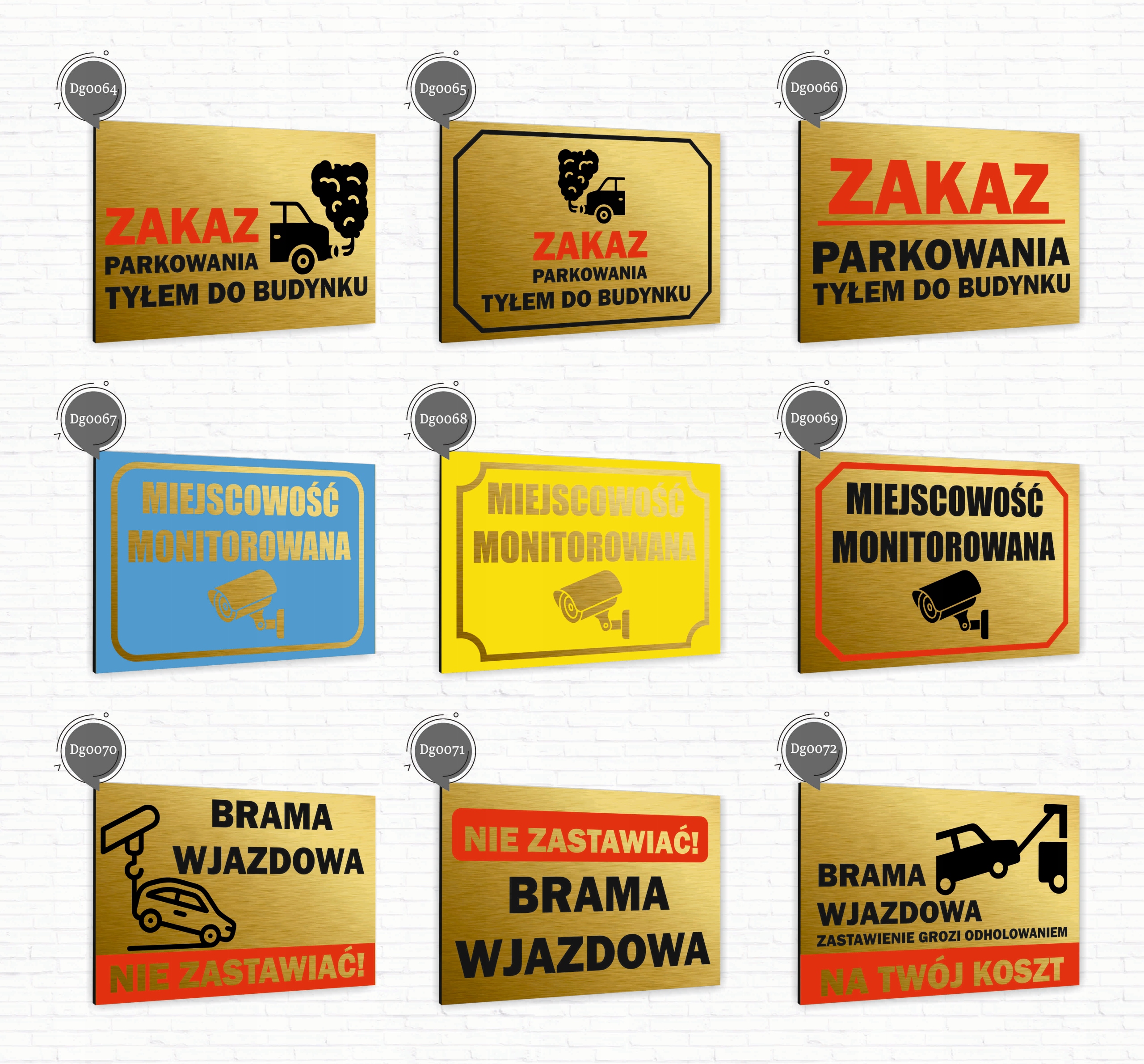 Tabliczka znak informacyjny 20x15 Złota MIEJSCE PRYWATNE Nierdzewna