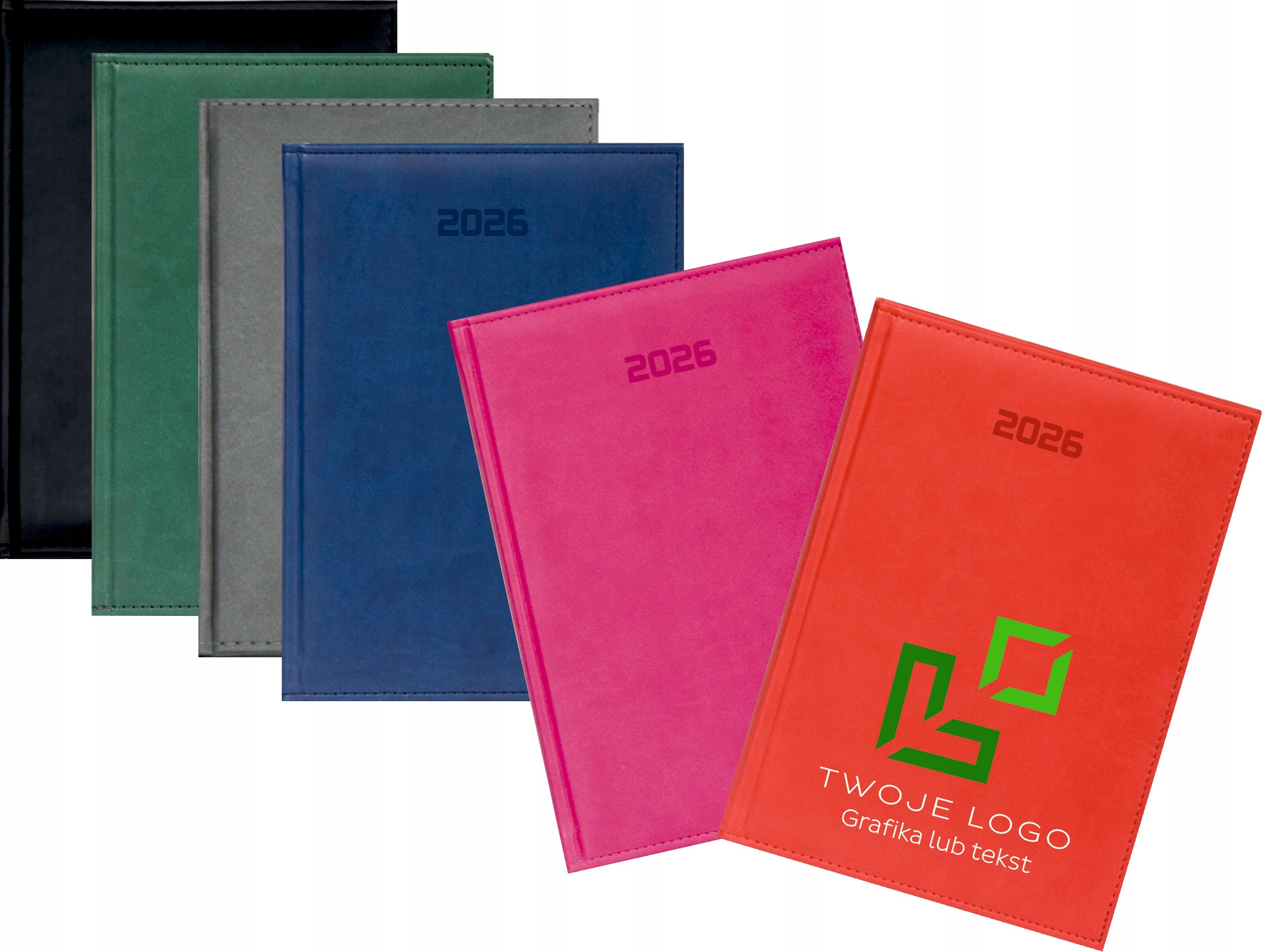 FIRMOWY KALENDARZ Z LOGO A4 2026 książkowy tygodniowy z nadrukiem 10 szt