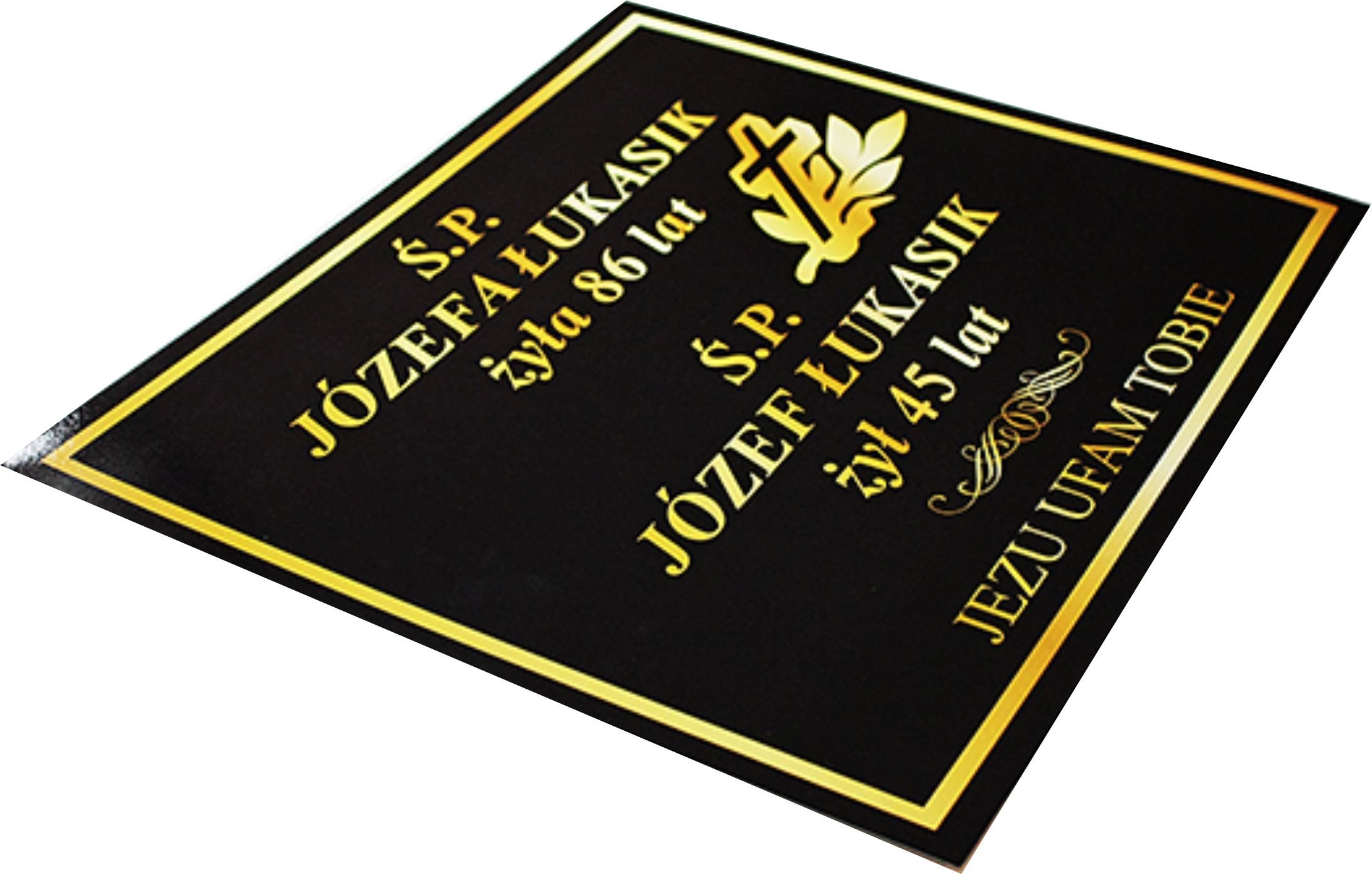 blacha ocynkowana Tablica tabliczka nagrobkowa nagrobna 40x47cm