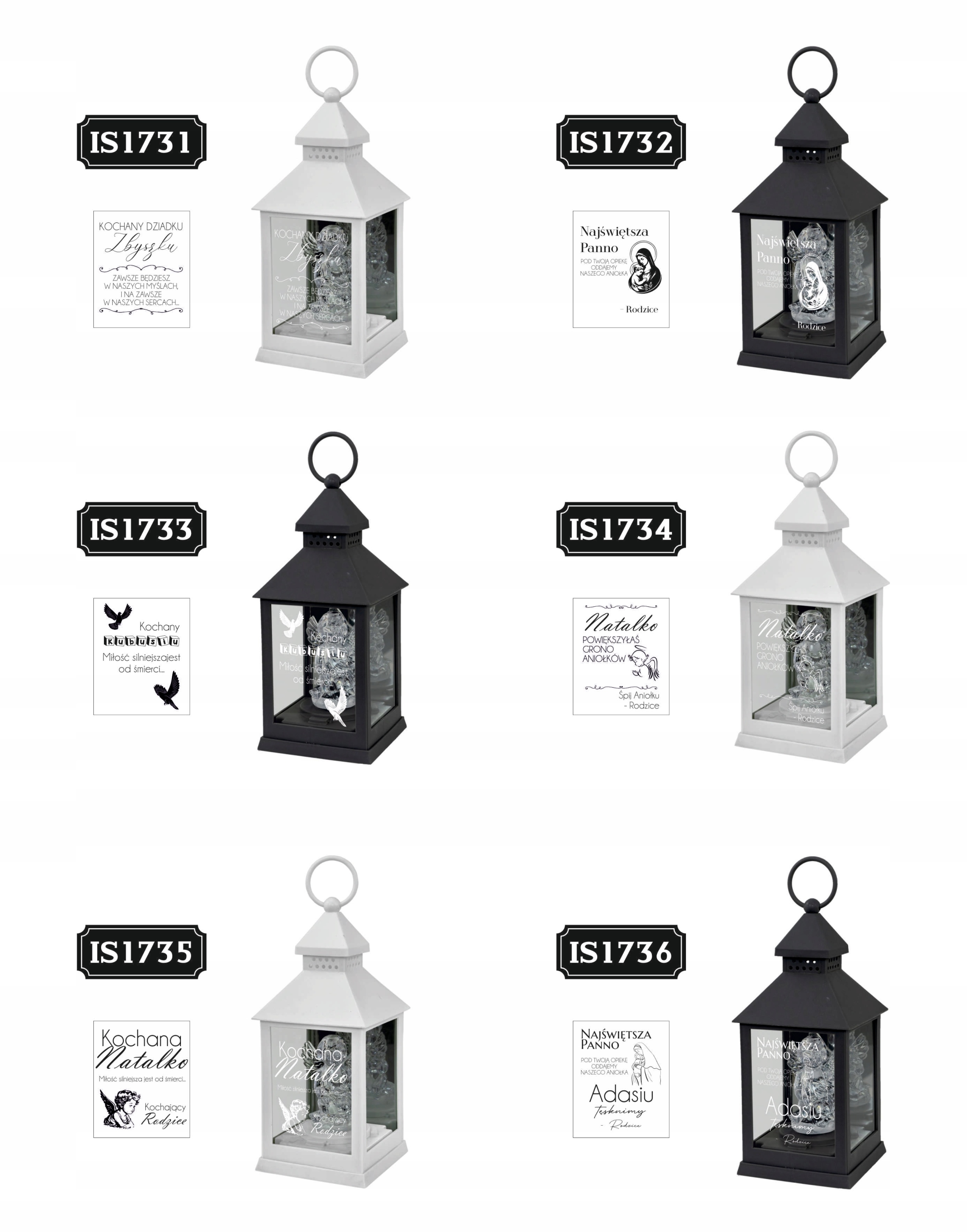 ZNICZ LAMPION biały aniołek DLA BRATA imię LED mała kapliczka DEDYKACJA