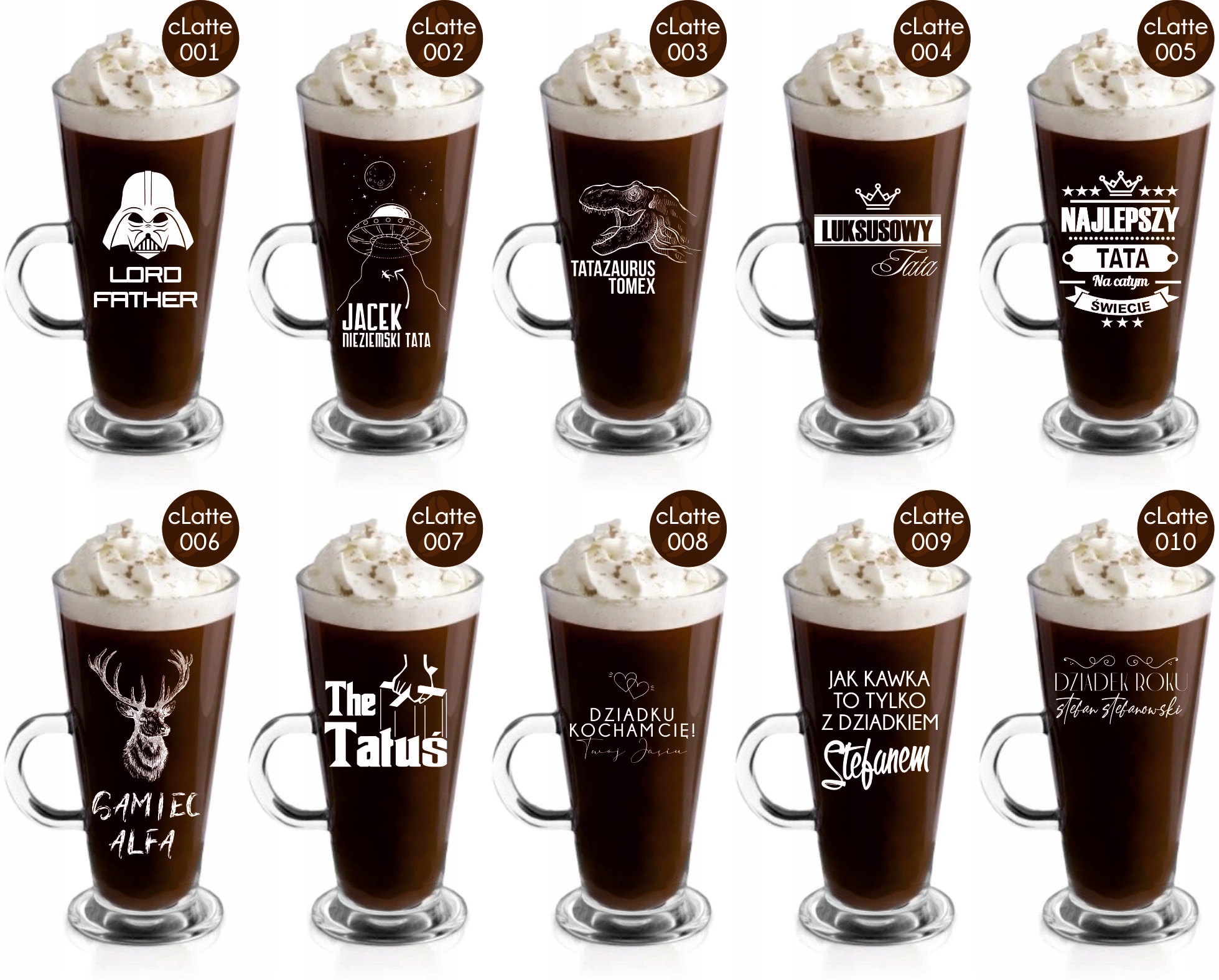 Szklanka latte z grawerem PREZENT dla faceta męża