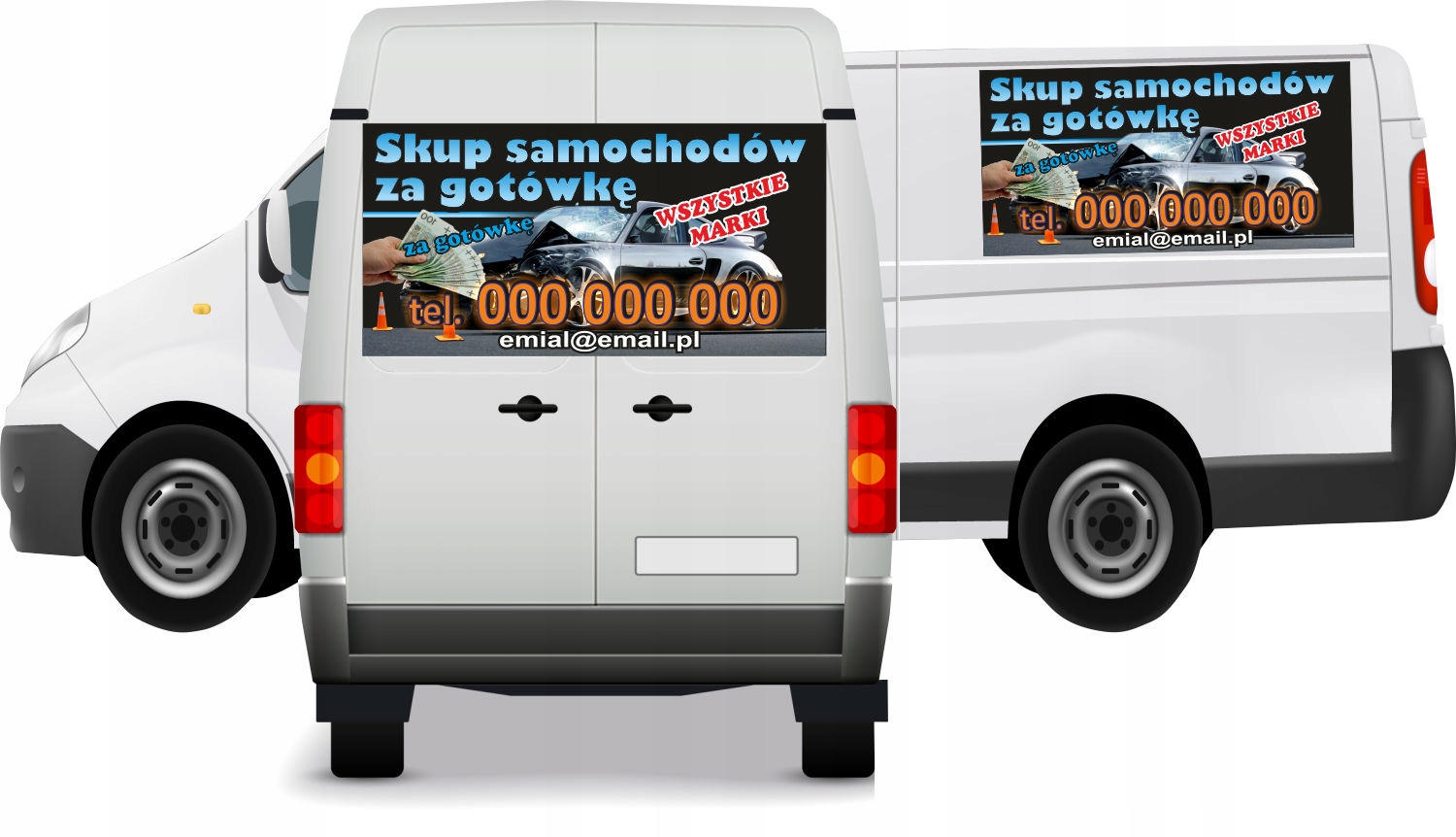 Reklama Naklejka na samochód SKUP SAMOCHODÓW