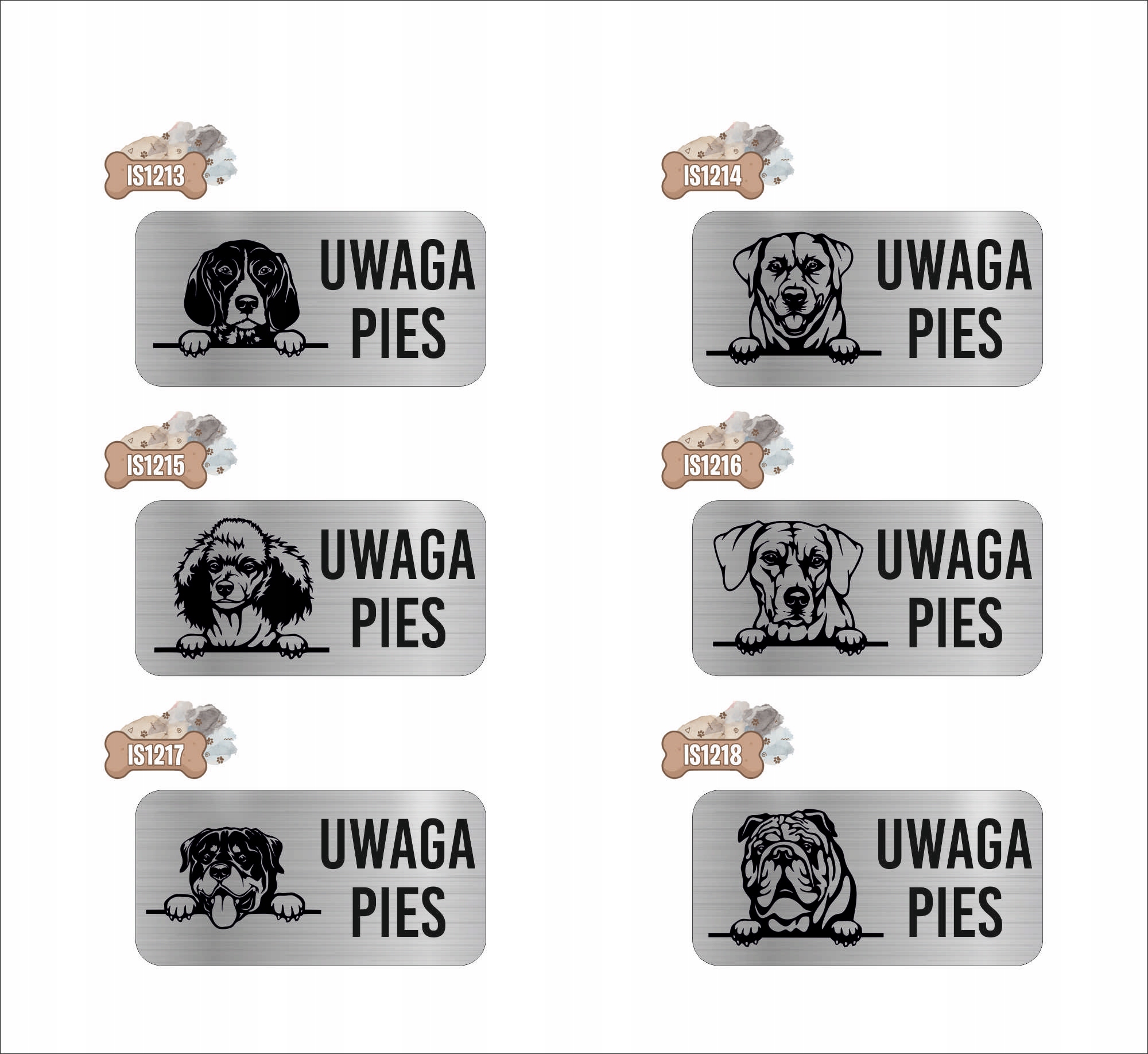 GRAWER Tabliczka laminat 20x10 cm UWAGA PIES Pinczer miniaturowy