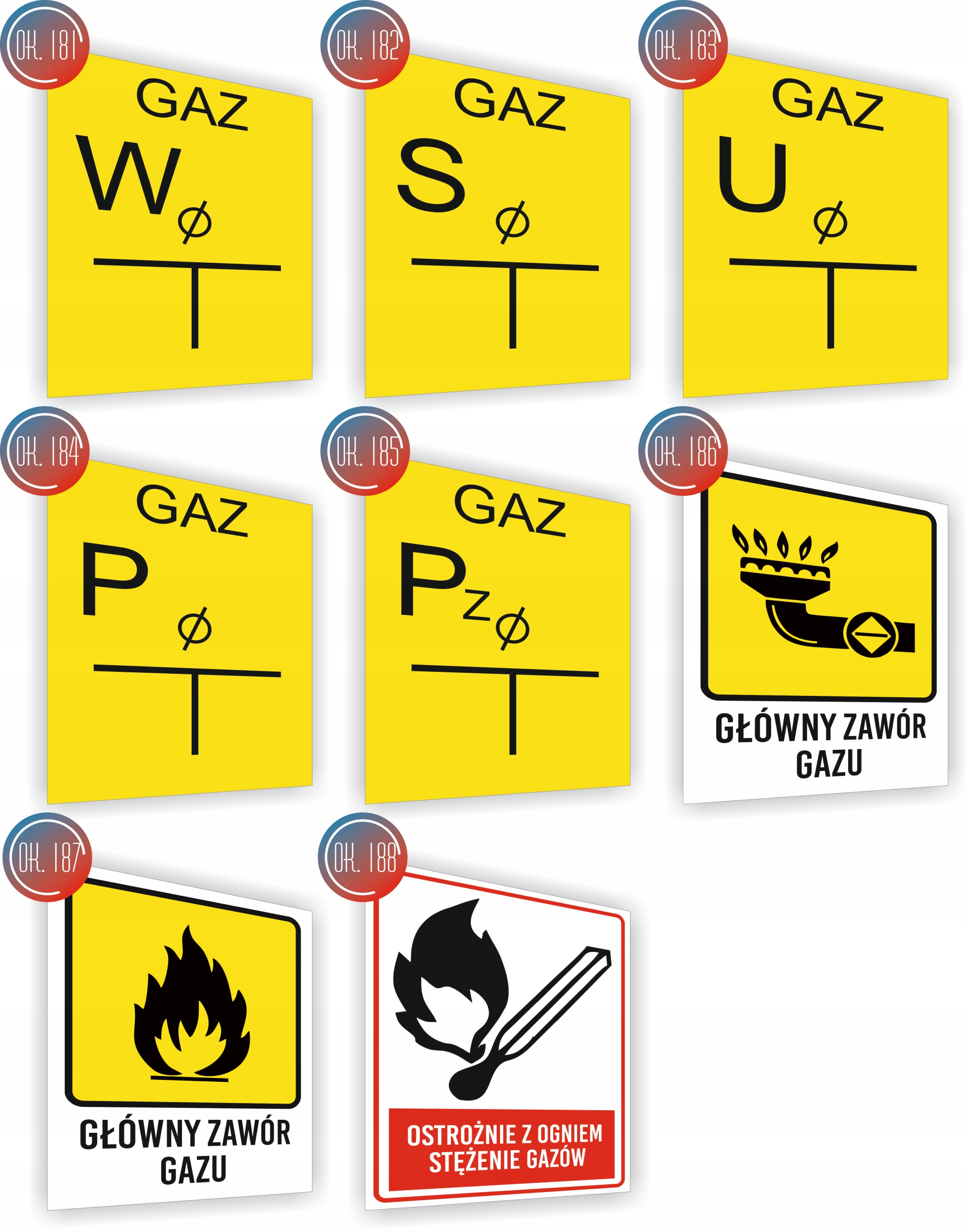Tablica orientacyjna dla zasuwy na połączeniu znak nadruk 20x15 cm