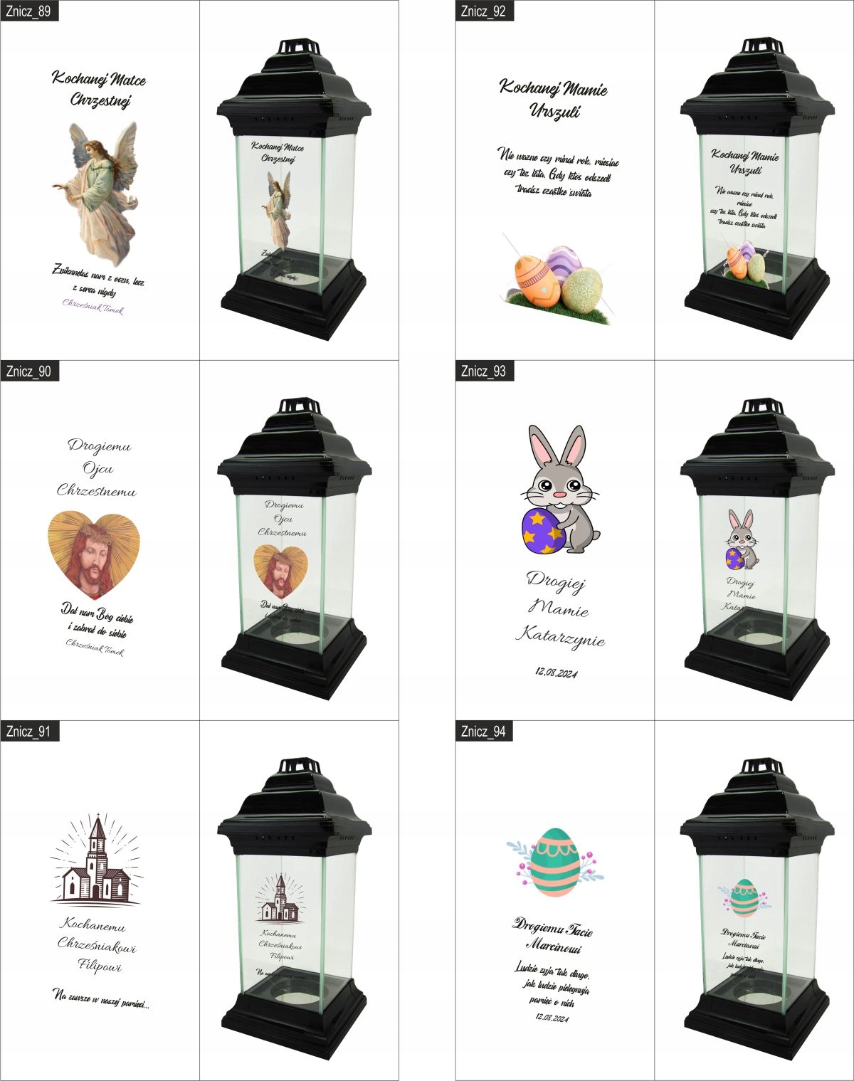 ZNICZ LAMPION WIELKANOCNY z nadrukiem dla ŻONY