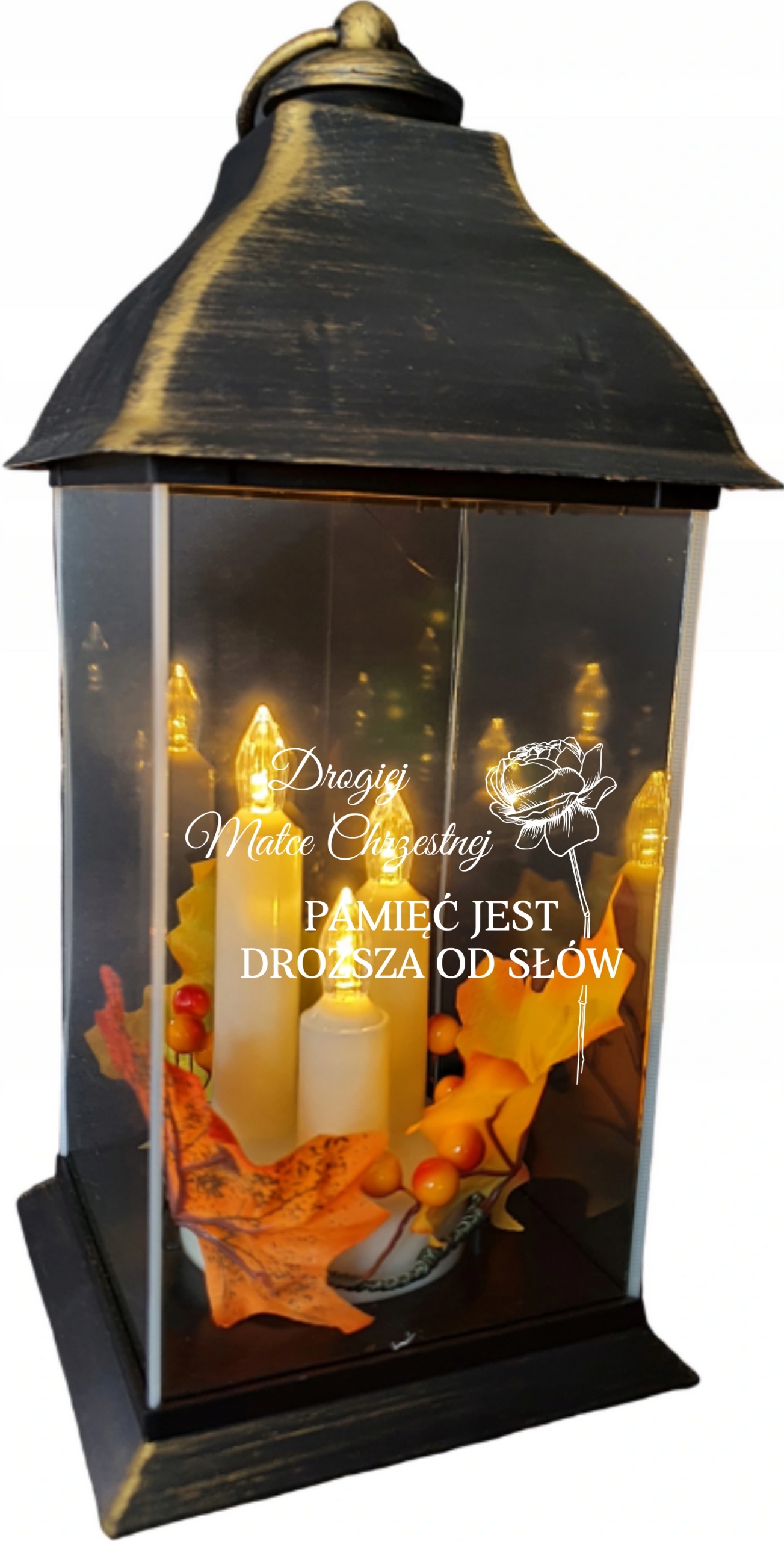 ZNICZ LAMPION z GRAWEREM dla Matki Chrzestnej