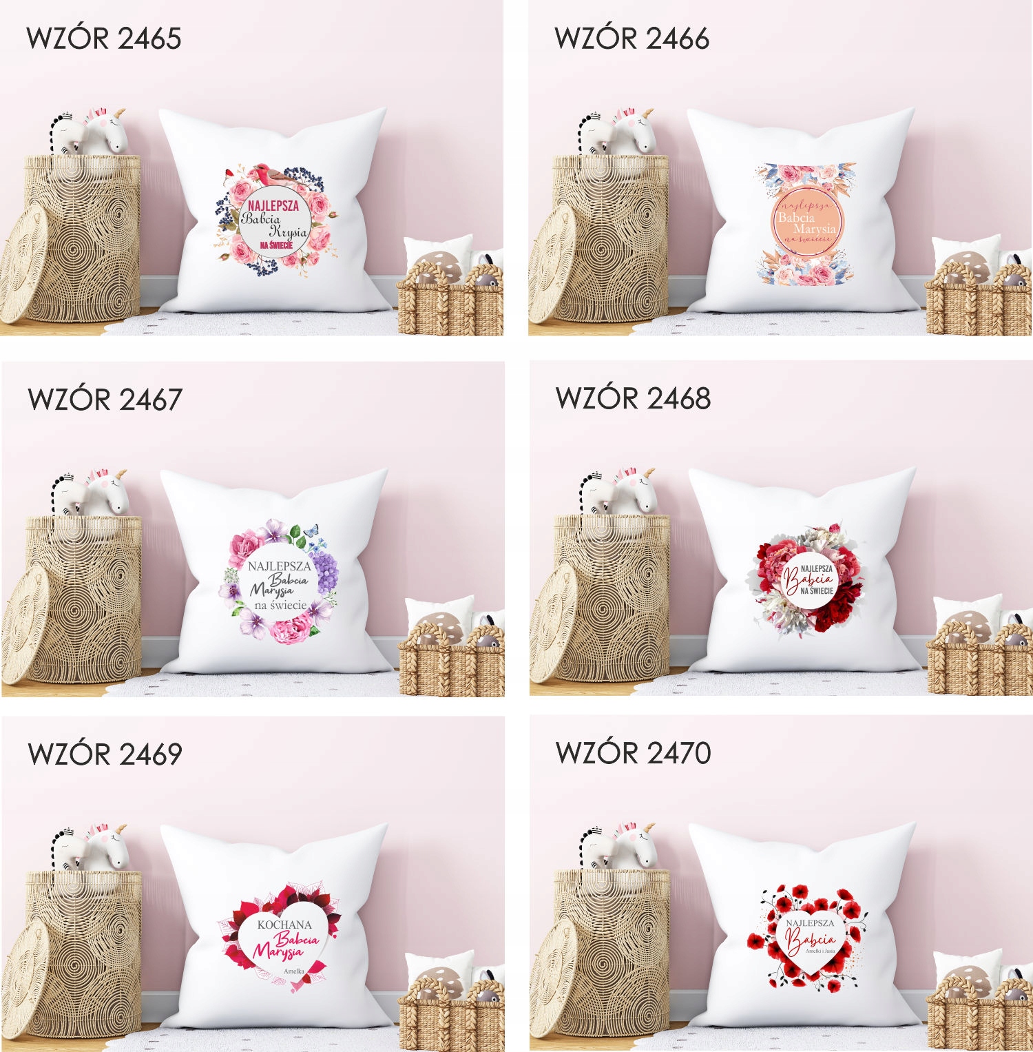 Poduszka PREZENT dla dziadków KOCHAM CIĘ