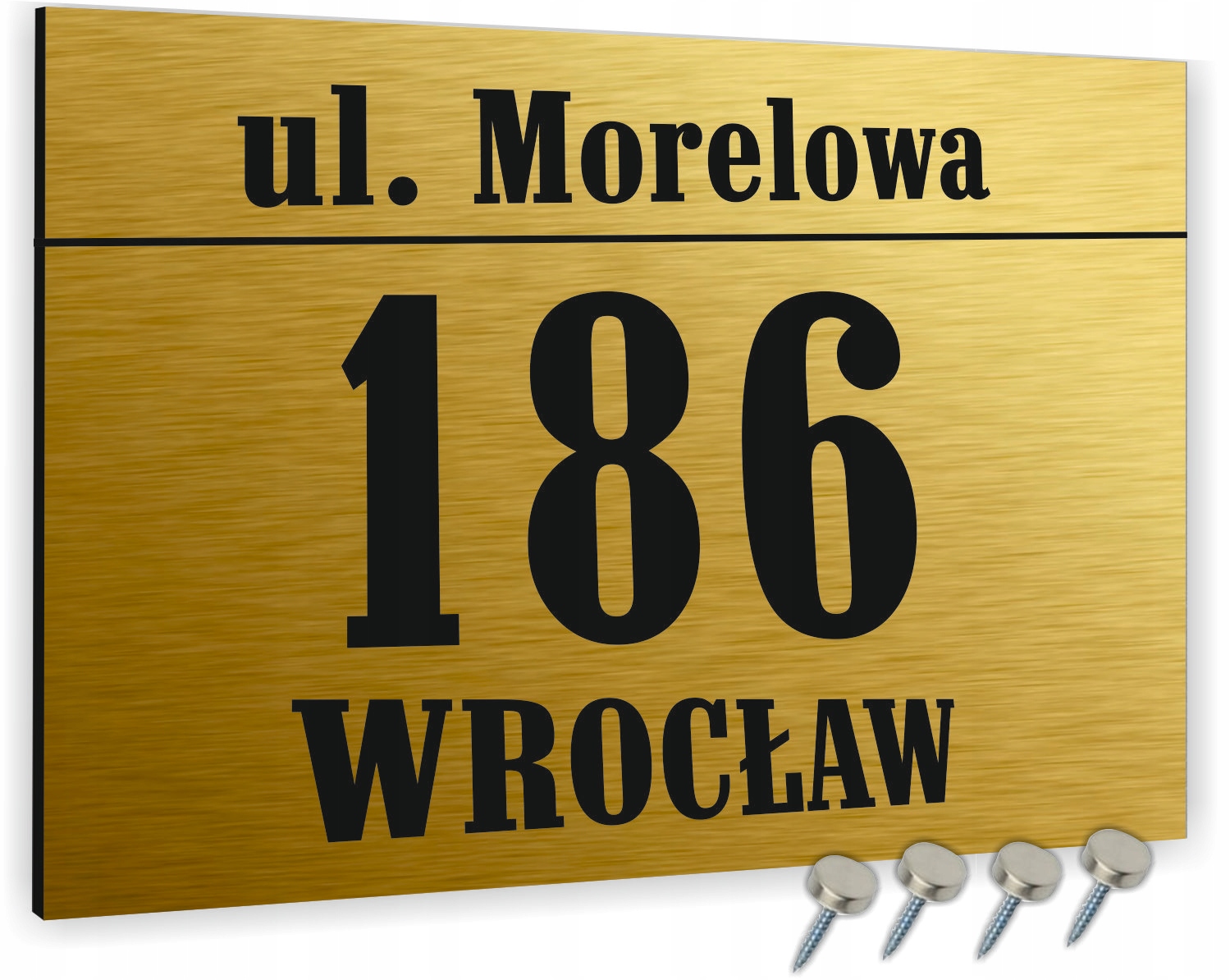 Tabliczka ADRESOWA ALUMINIOWA Tablica NUMER ZŁOTA